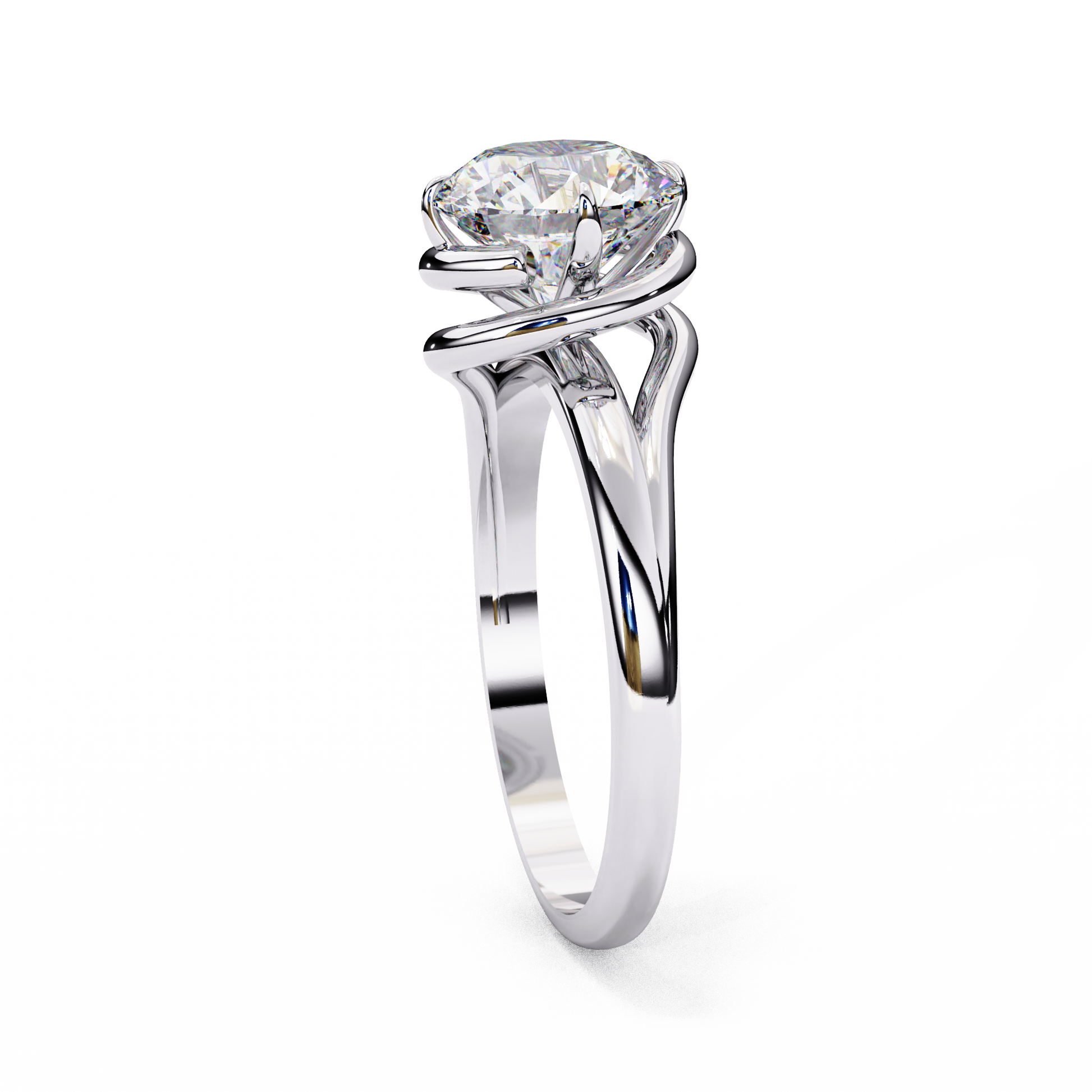 White Gold / Moissanite, White Gold / Lab Grown