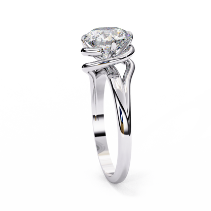 White Gold / Moissanite, White Gold / Lab Grown