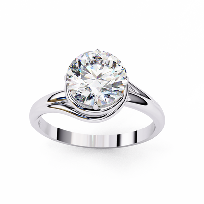 White Gold / Moissanite, White Gold / Lab Grown