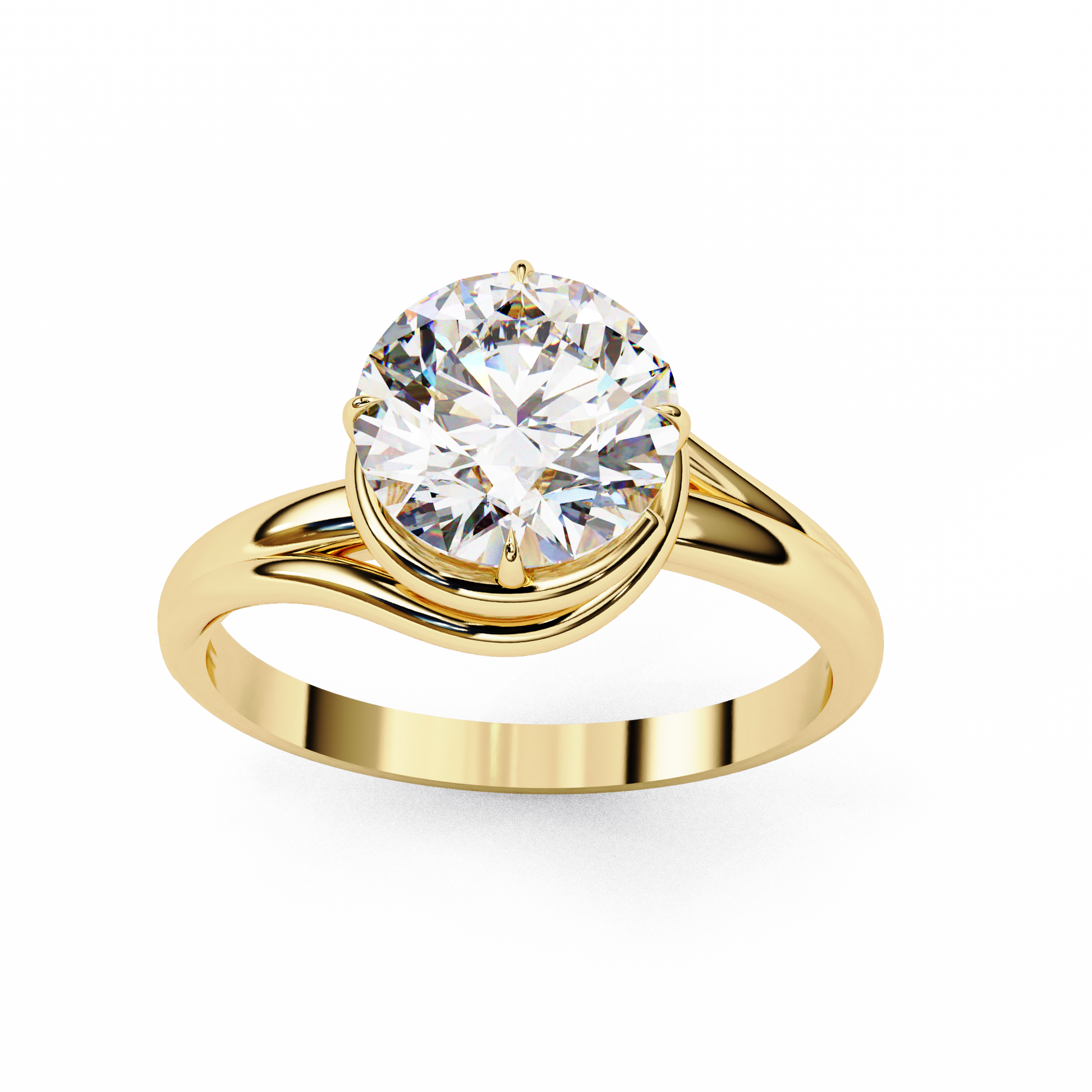 Yellow Gold / Moissanite, Yellow Gold / Lab Grown