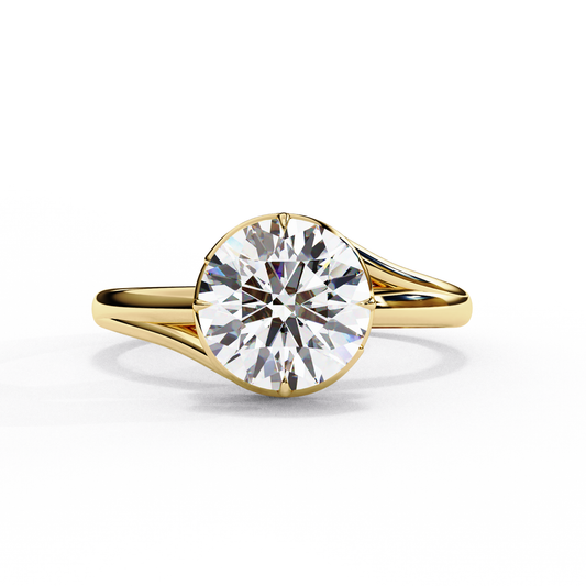 Yellow Gold / Moissanite, Yellow Gold / Lab Grown
