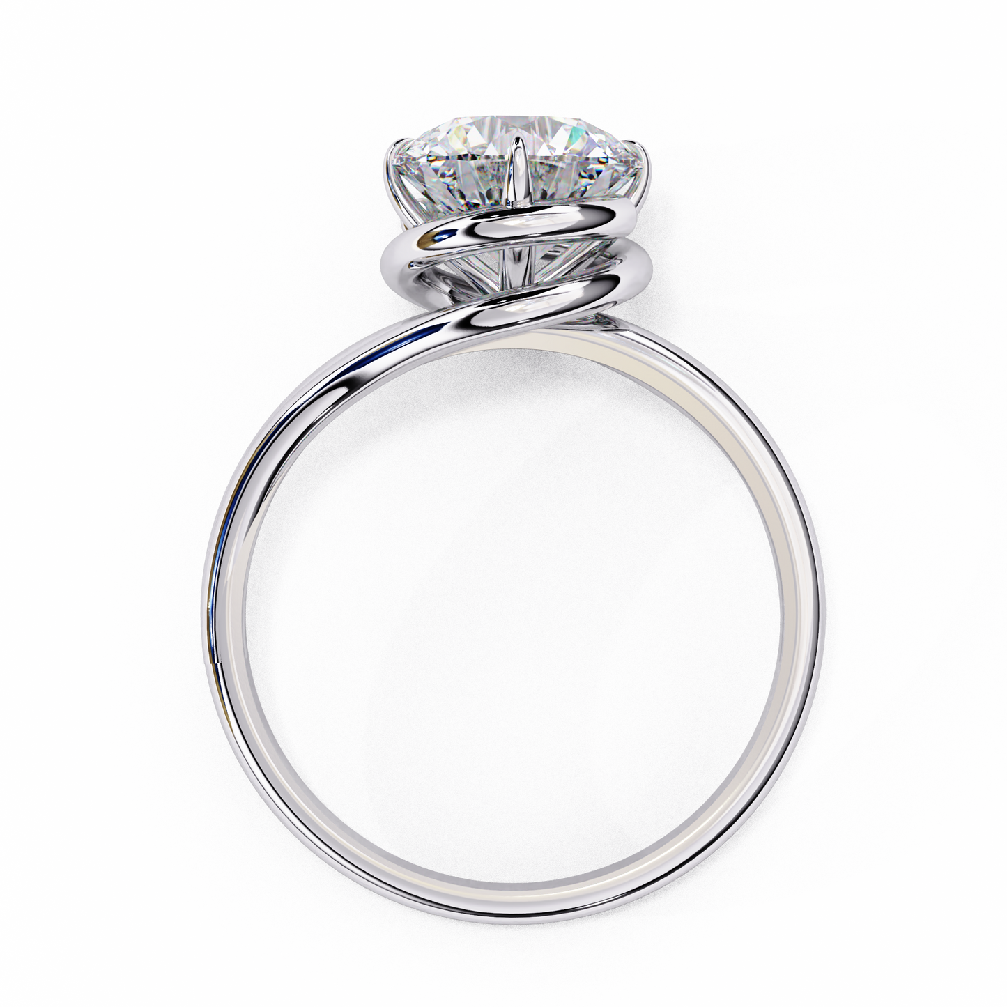 white gold / moissanite, white gold / lab grown