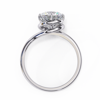 White Gold / Moissanite, White Gold / Lab Grown