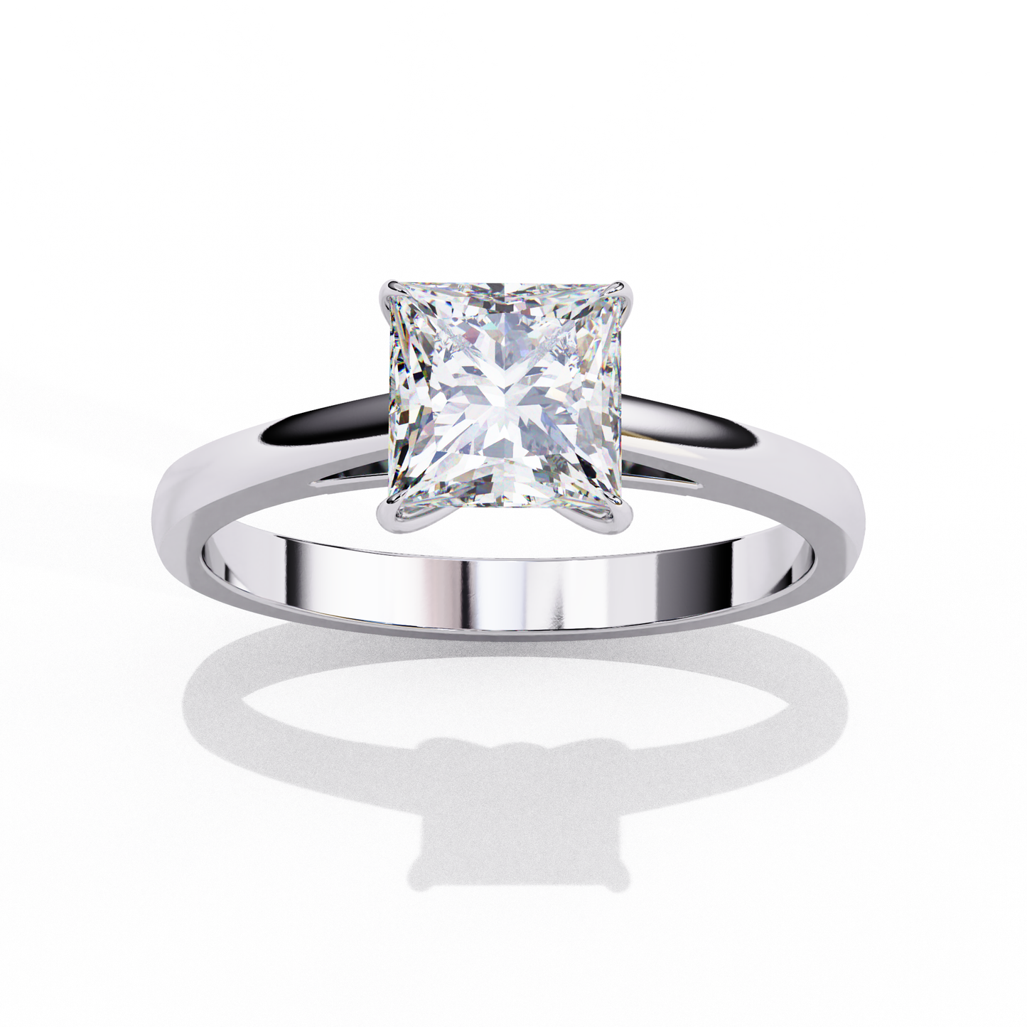 white gold / moissanite, white gold / lab grown
