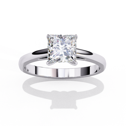 White Gold / Moissanite, White Gold / Lab Grown