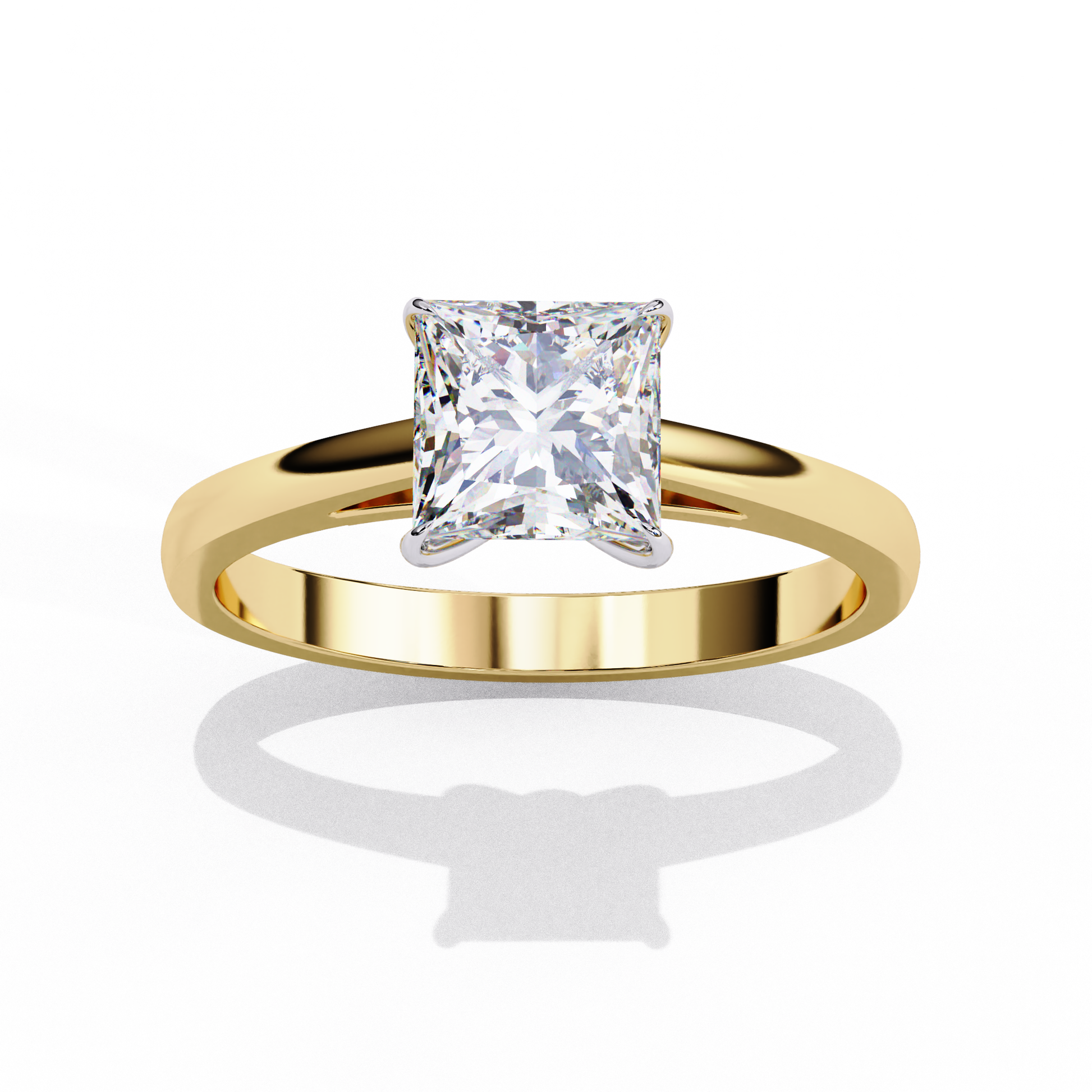 Yellow Gold / Moissanite, Yellow Gold / Lab Grown