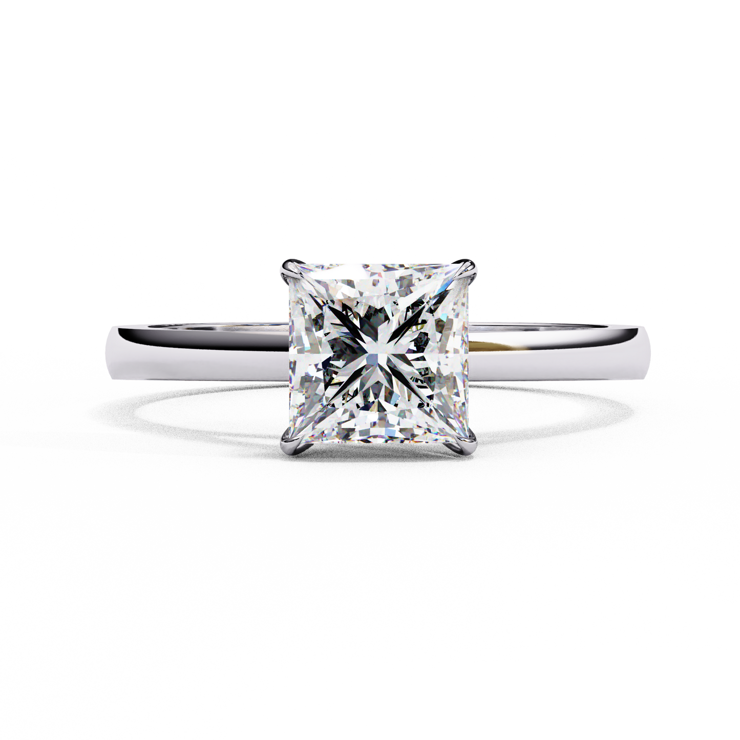 white gold / moissanite, white gold / lab grown