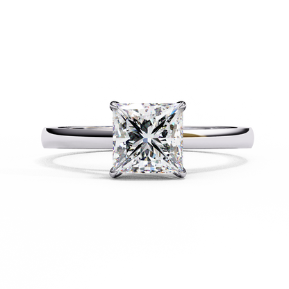 White Gold / Moissanite, White Gold / Lab Grown