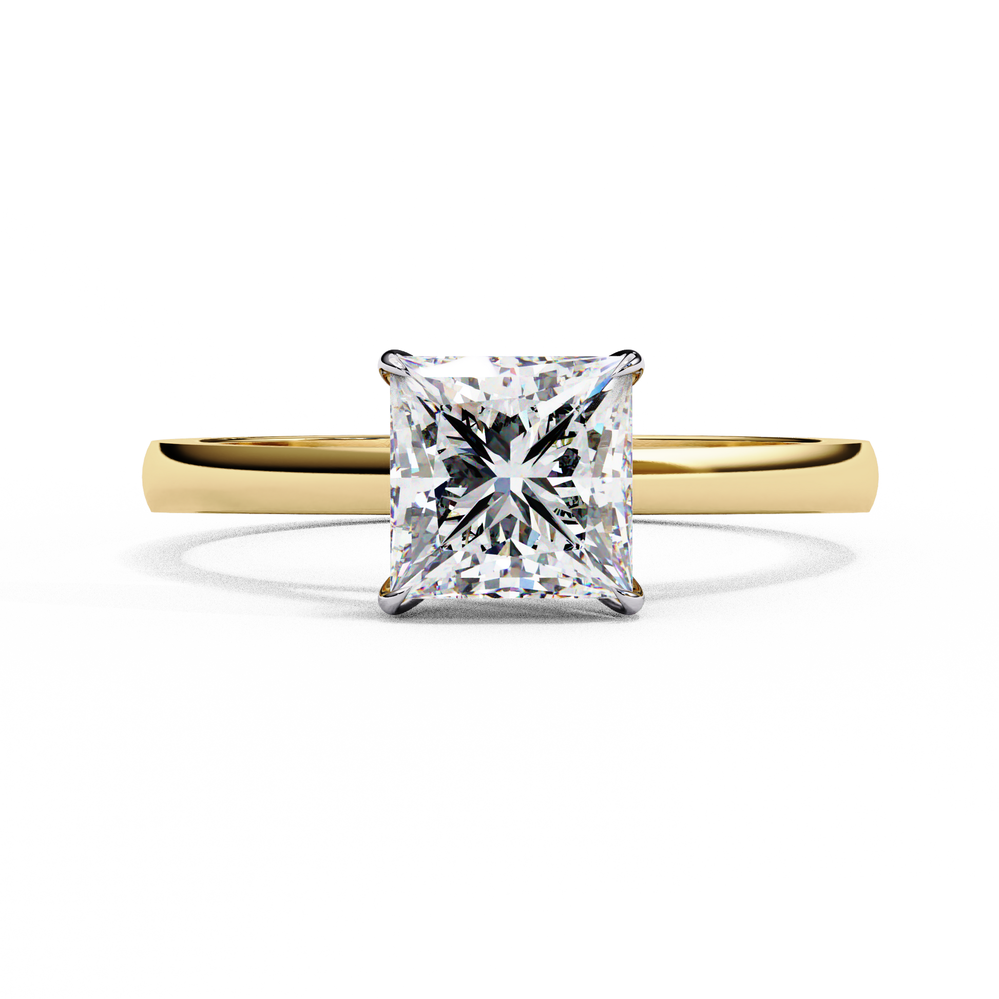 Yellow Gold / Moissanite, Yellow Gold / Lab Grown