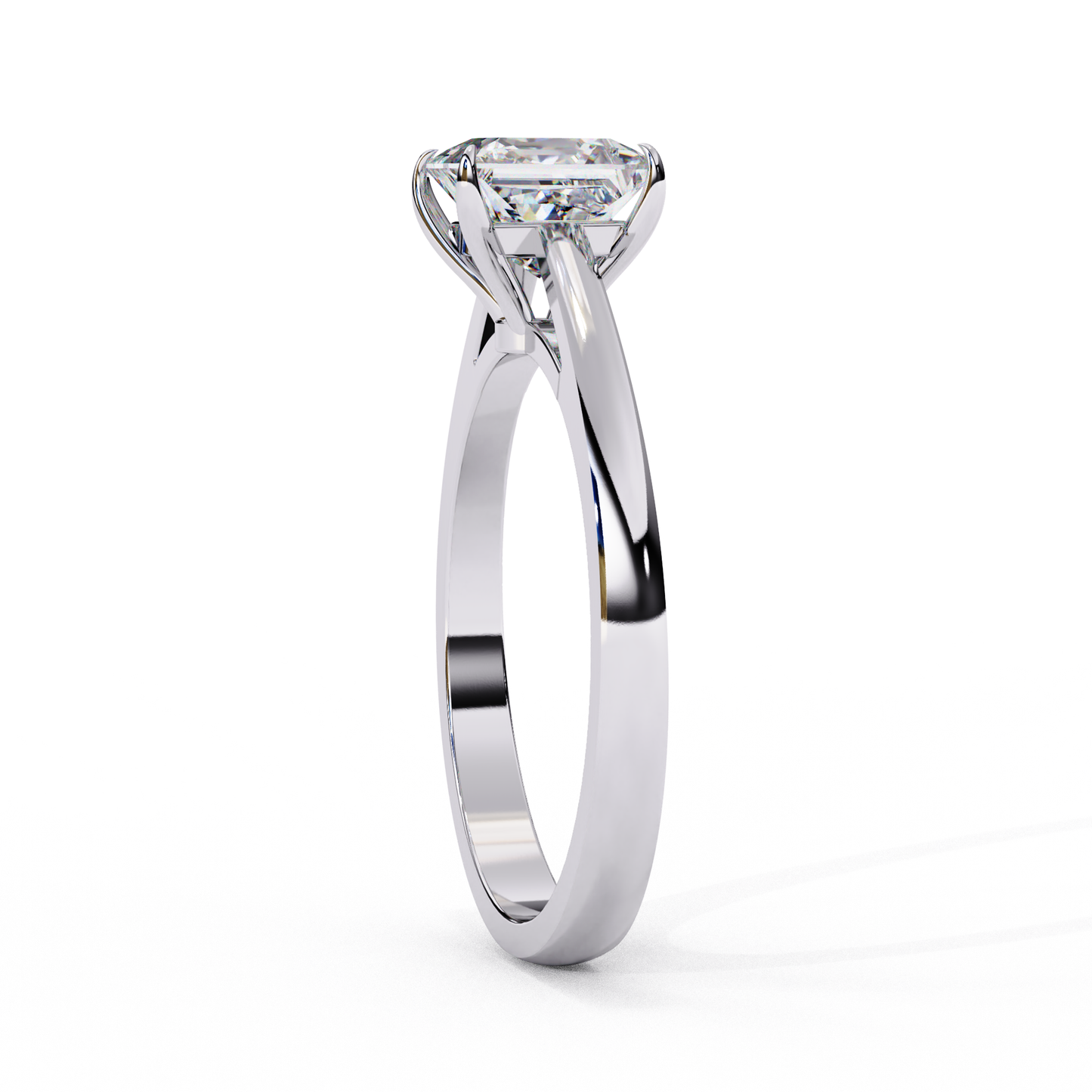 white gold / moissanite, white gold / lab grown