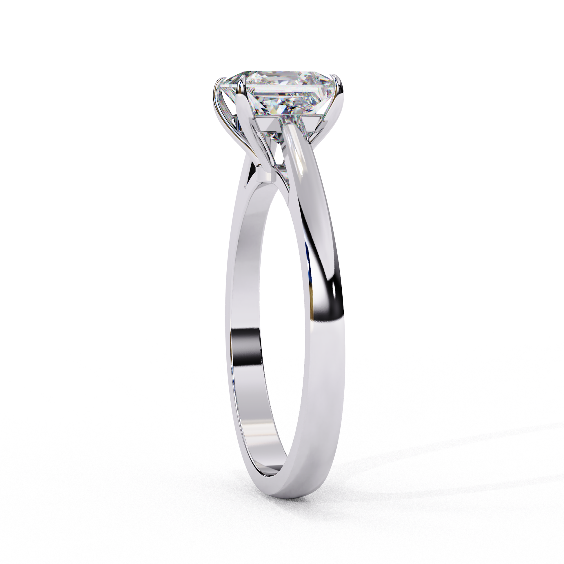 White Gold / Moissanite, White Gold / Lab Grown