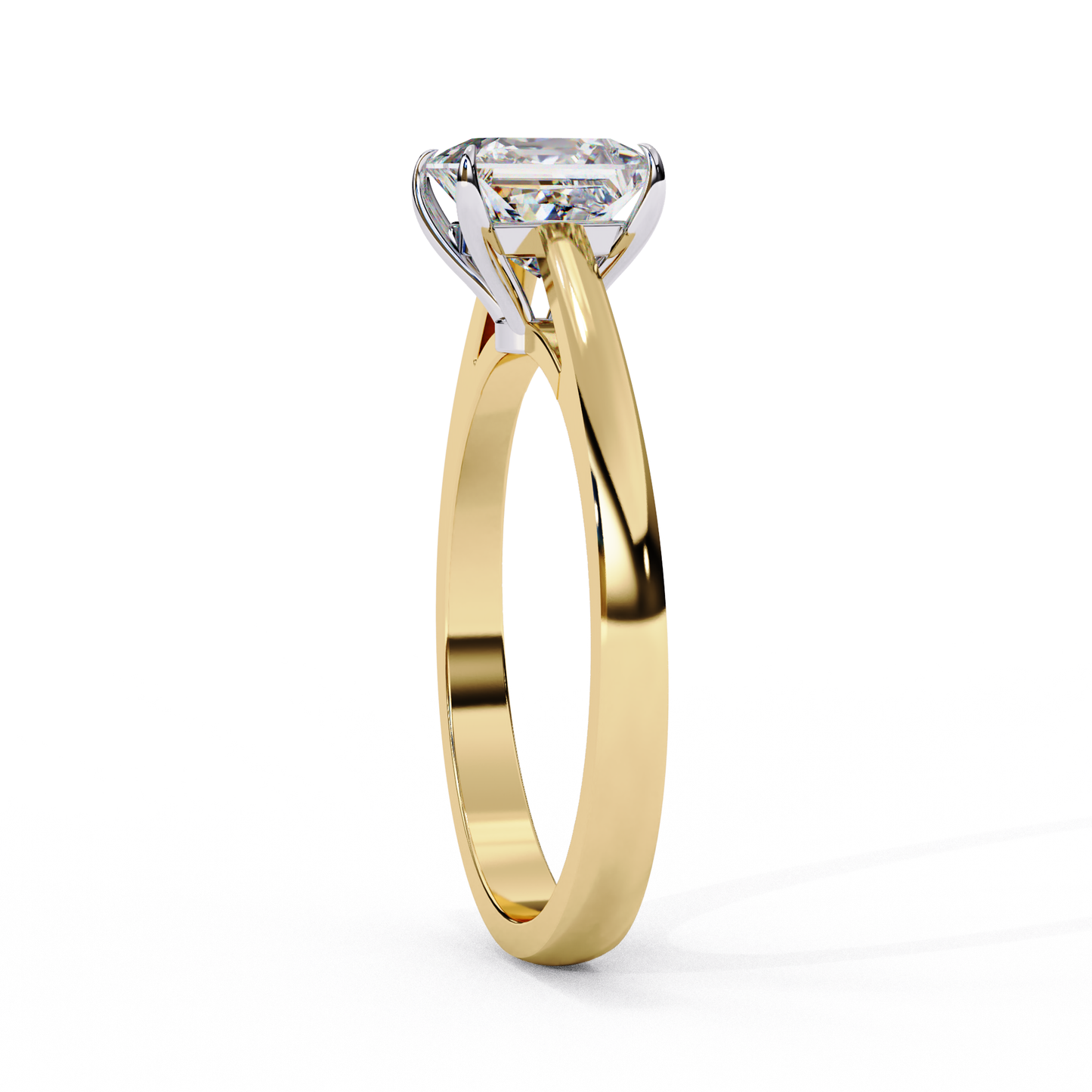 yellow gold / moissanite, yellow gold / lab grown