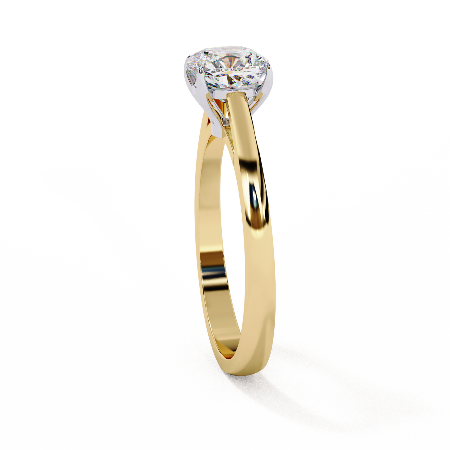 yellow gold / moissanite, yellow gold / lab grown