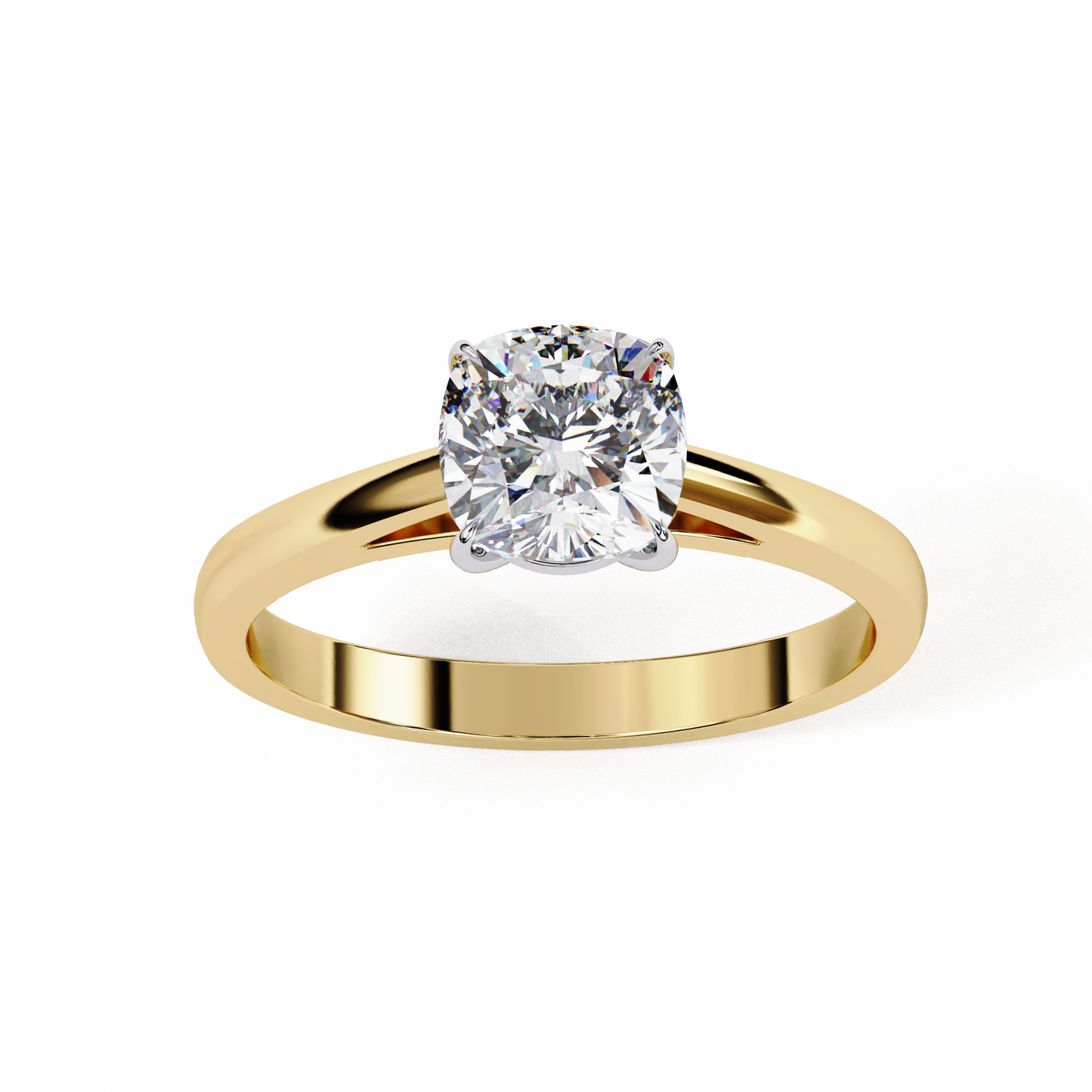 yellow gold / moissanite, yellow gold / lab grown
