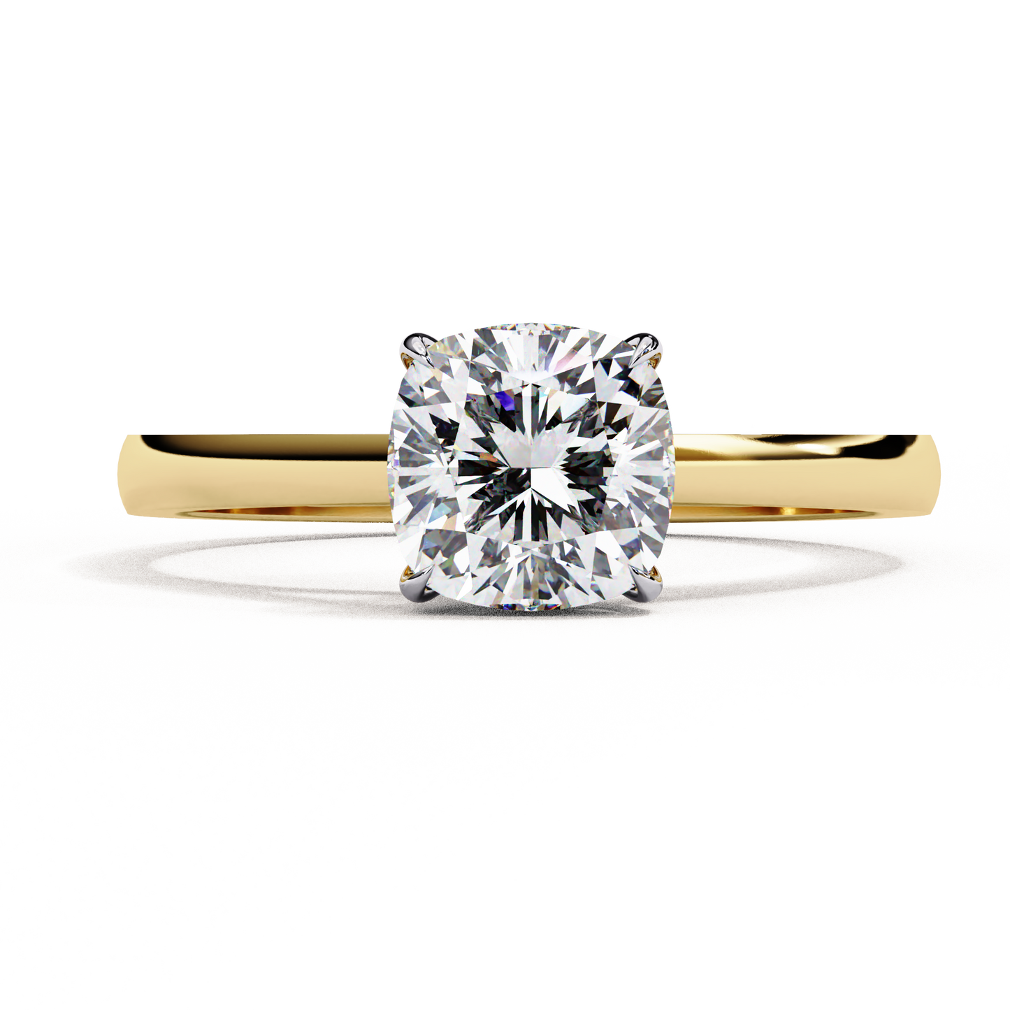 yellow gold / moissanite, yellow gold / lab grown