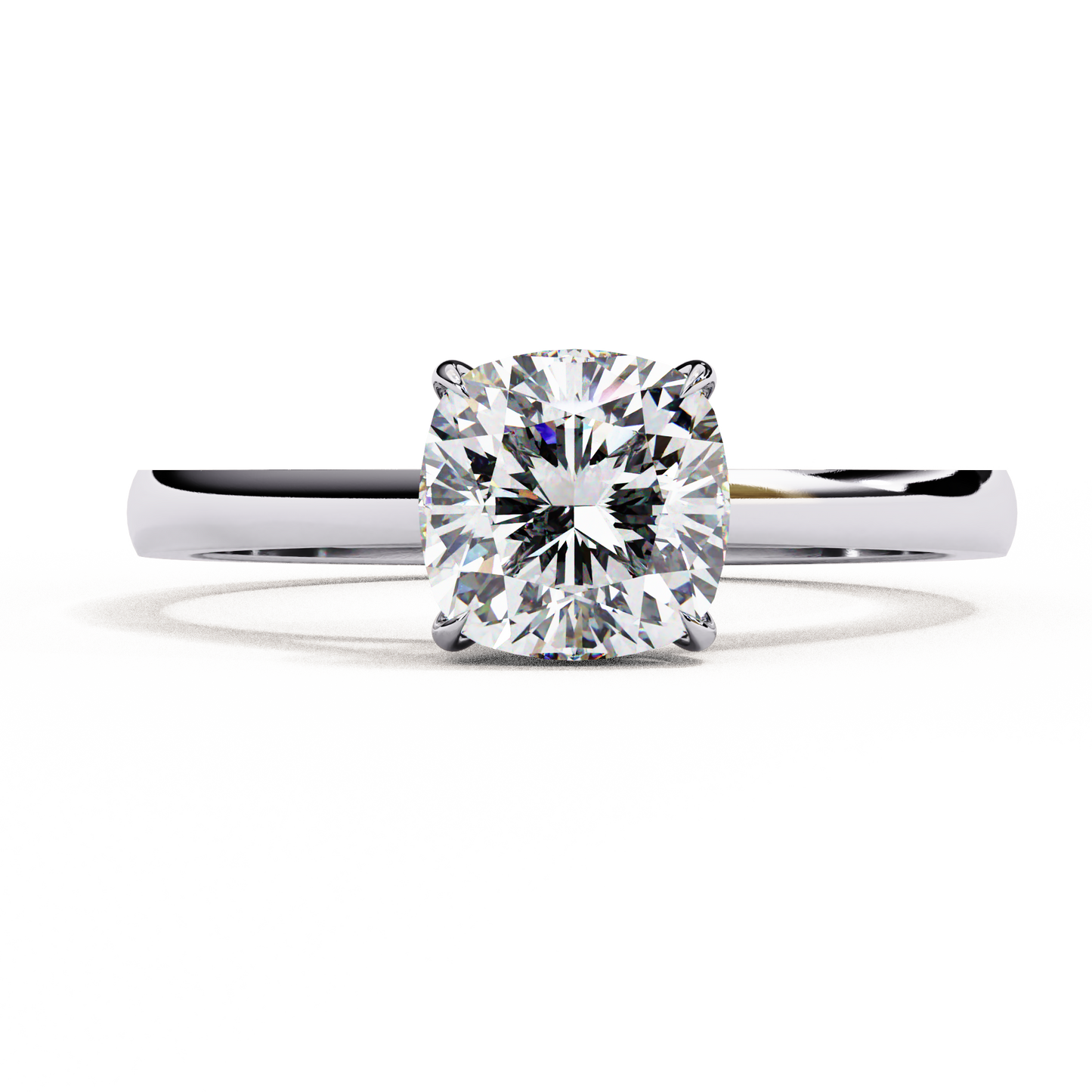 white gold / moissanite, white gold / lab grown