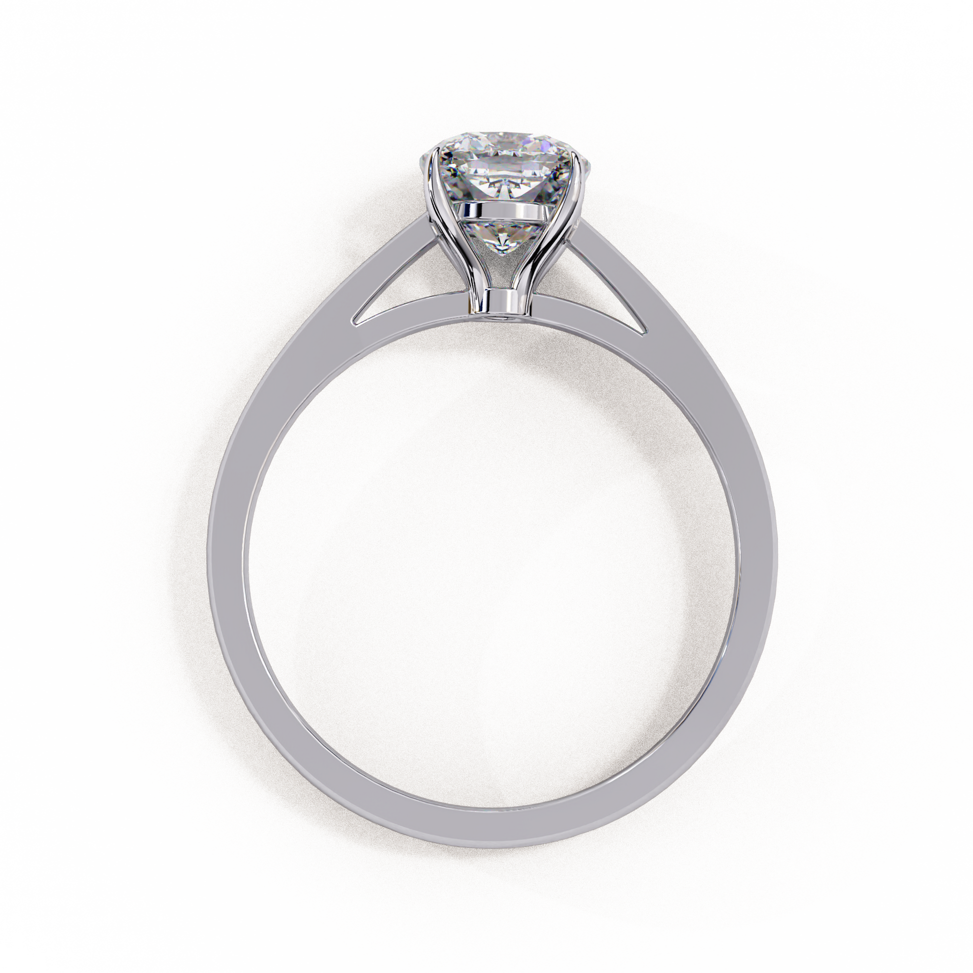 White Gold / Moissanite, White Gold / Lab Grown