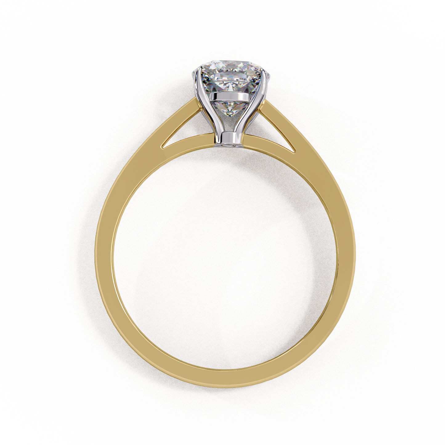yellow gold / moissanite, yellow gold / lab grown