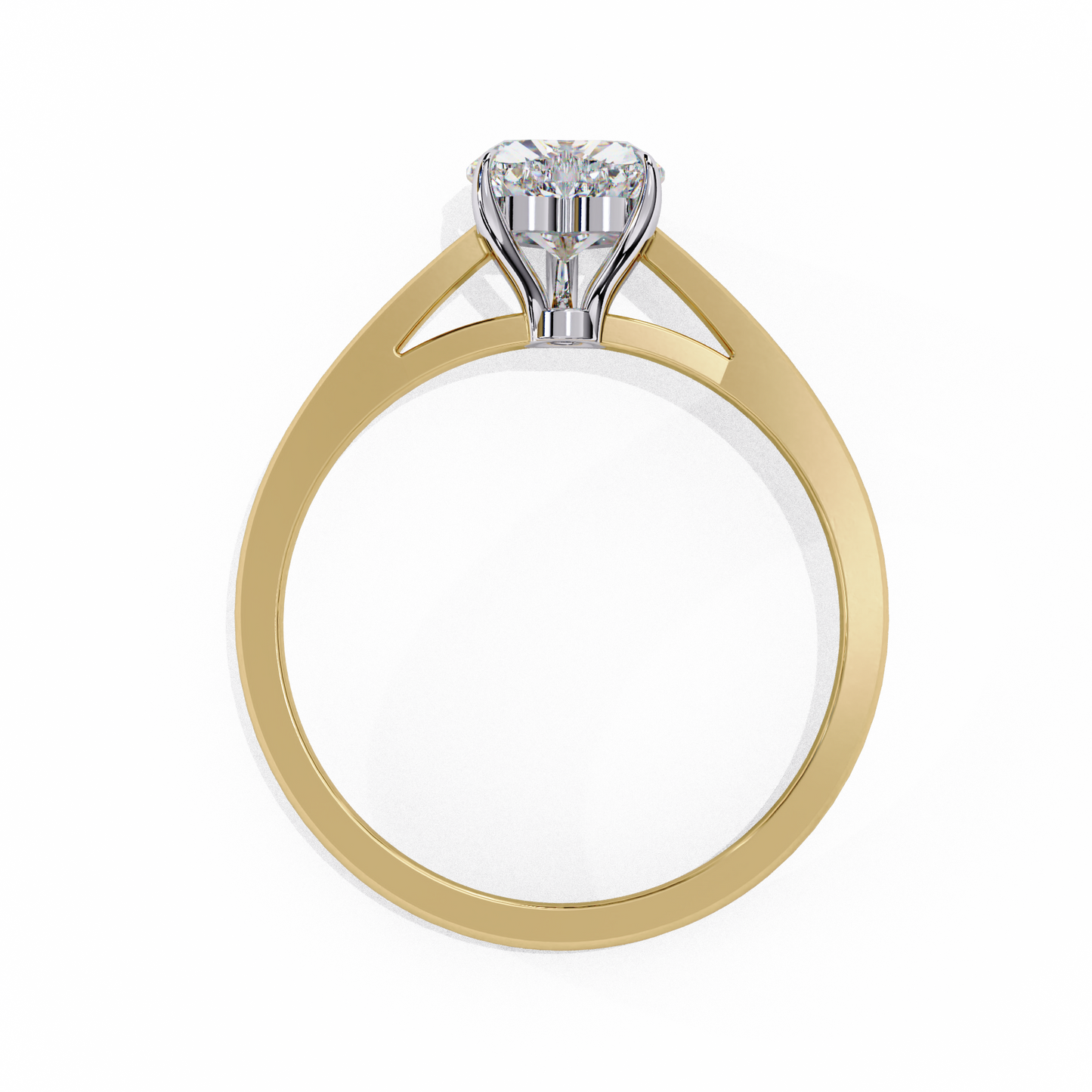 yellow gold / moissanite, yellow gold / lab grown