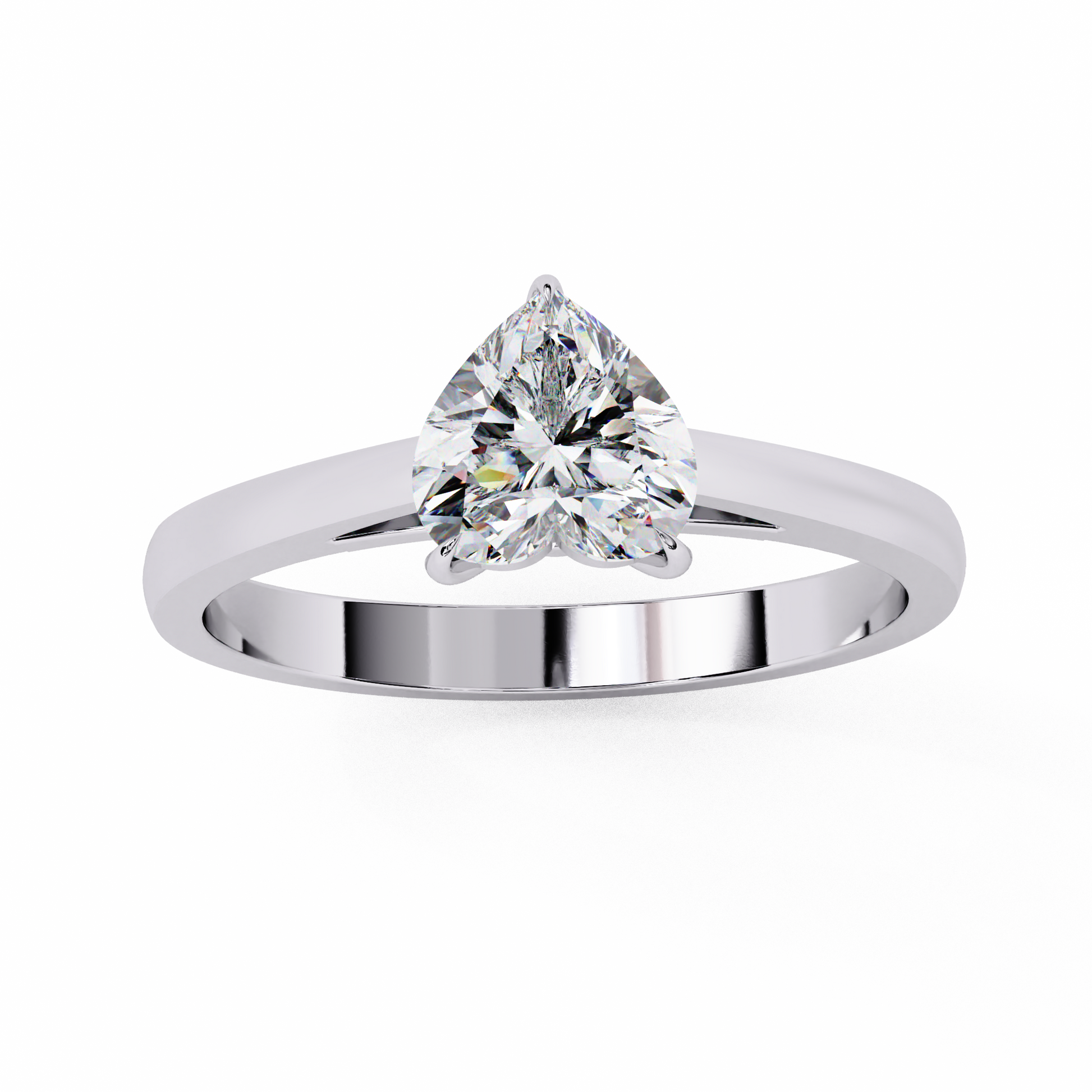 White Gold / Moissanite, White Gold / Lab Grown