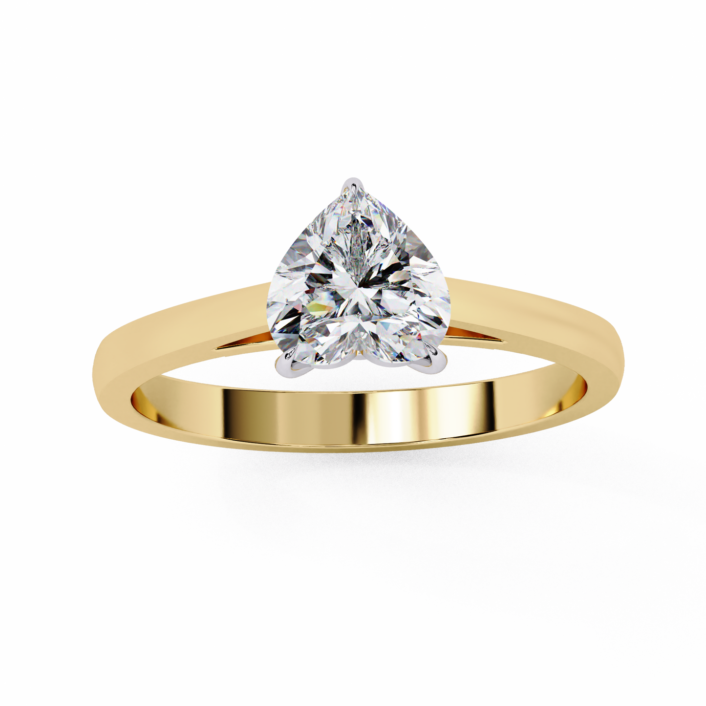yellow gold / moissanite, yellow gold / lab grown