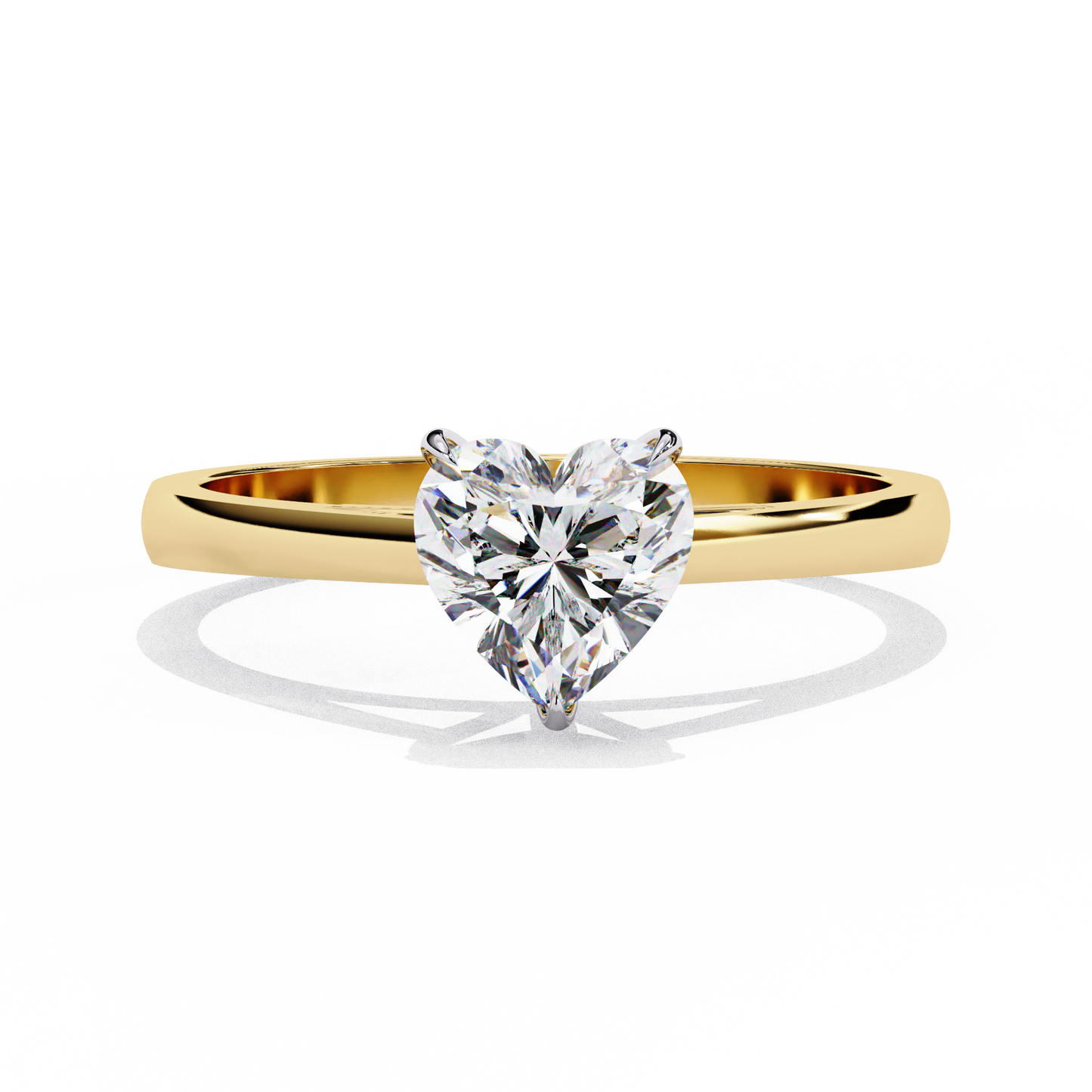 yellow gold / moissanite, yellow gold / lab grown