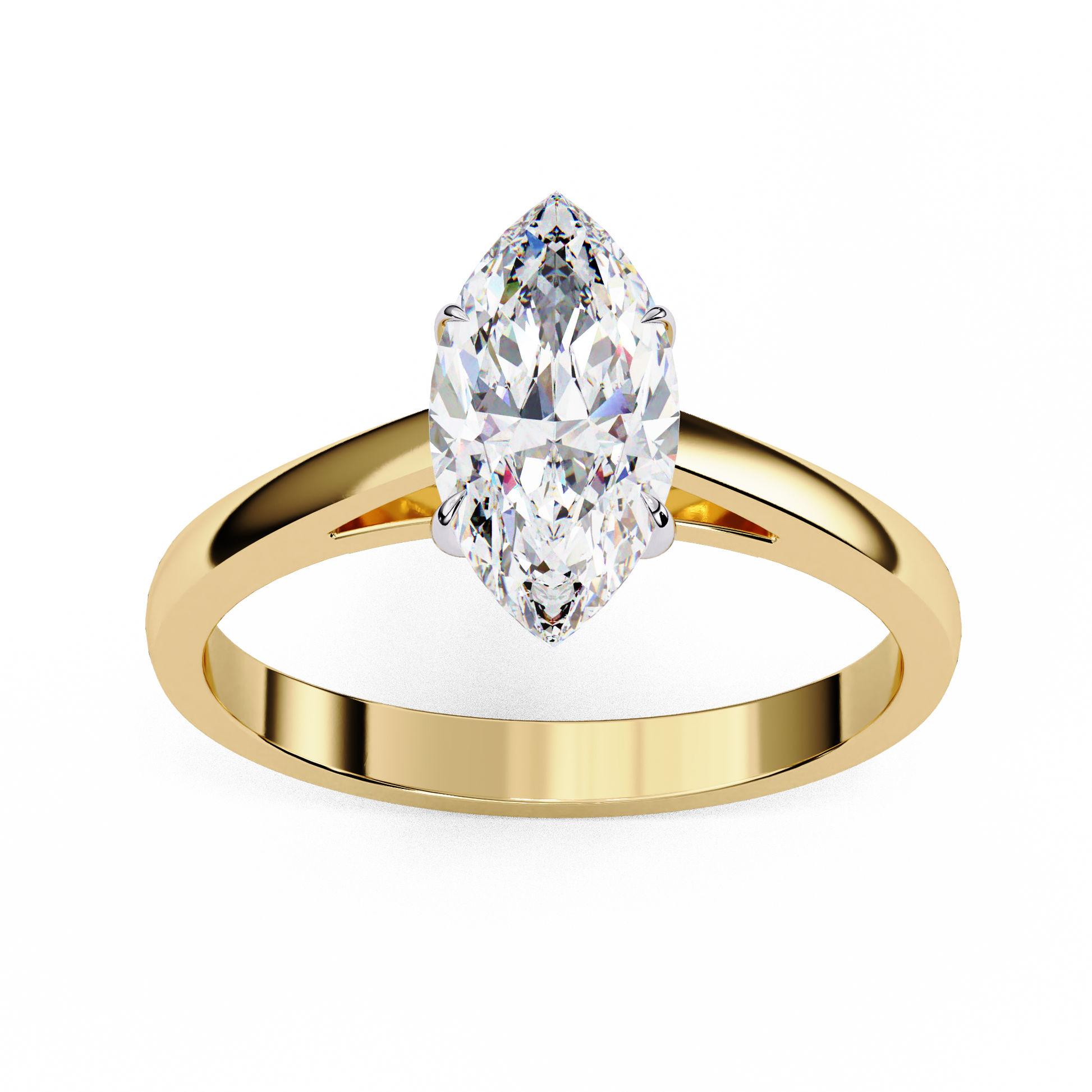 Yellow Gold / Moissanite, Yellow Gold / Lab Grown