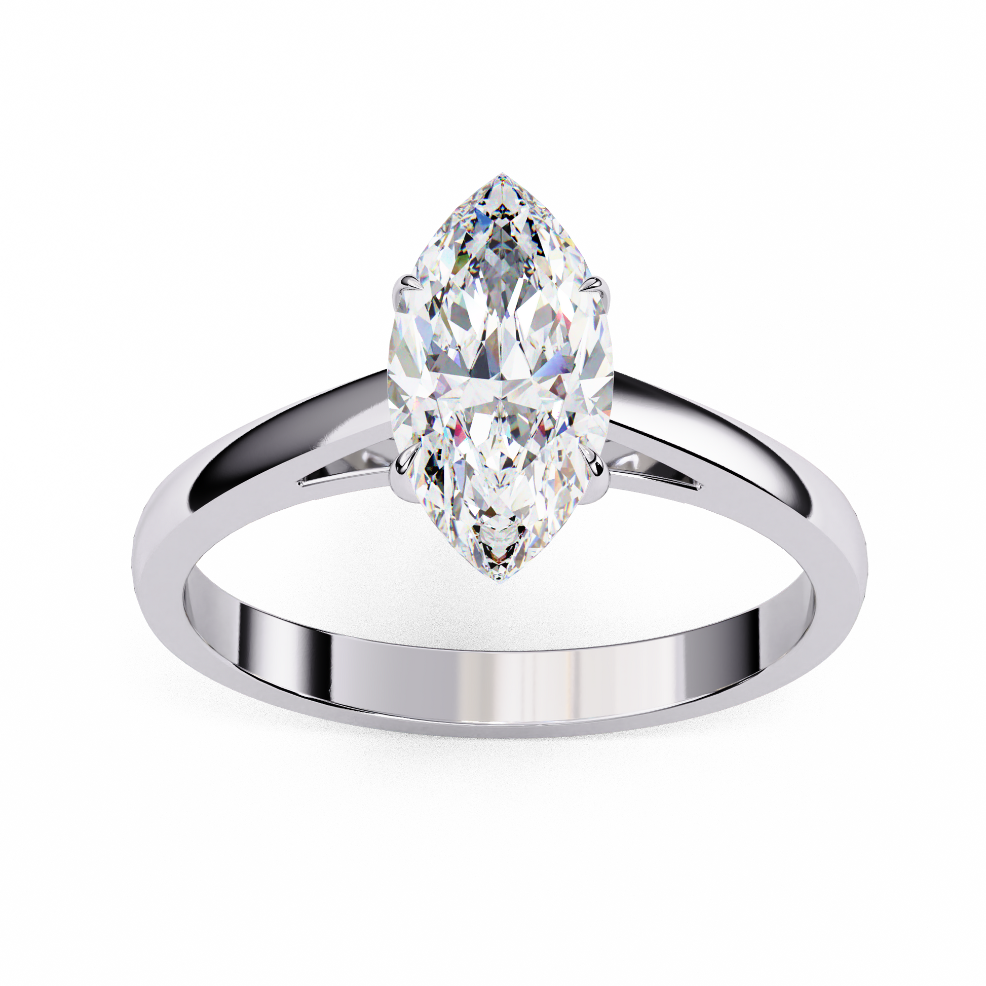 White Gold / Moissanite, White Gold / Lab Grown, 925 Silver / Moissanite, 925 Silver / Lab Grown