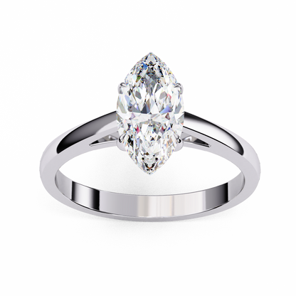 White Gold / Moissanite, White Gold / Lab Grown, 925 Silver / Moissanite, 925 Silver / Lab Grown