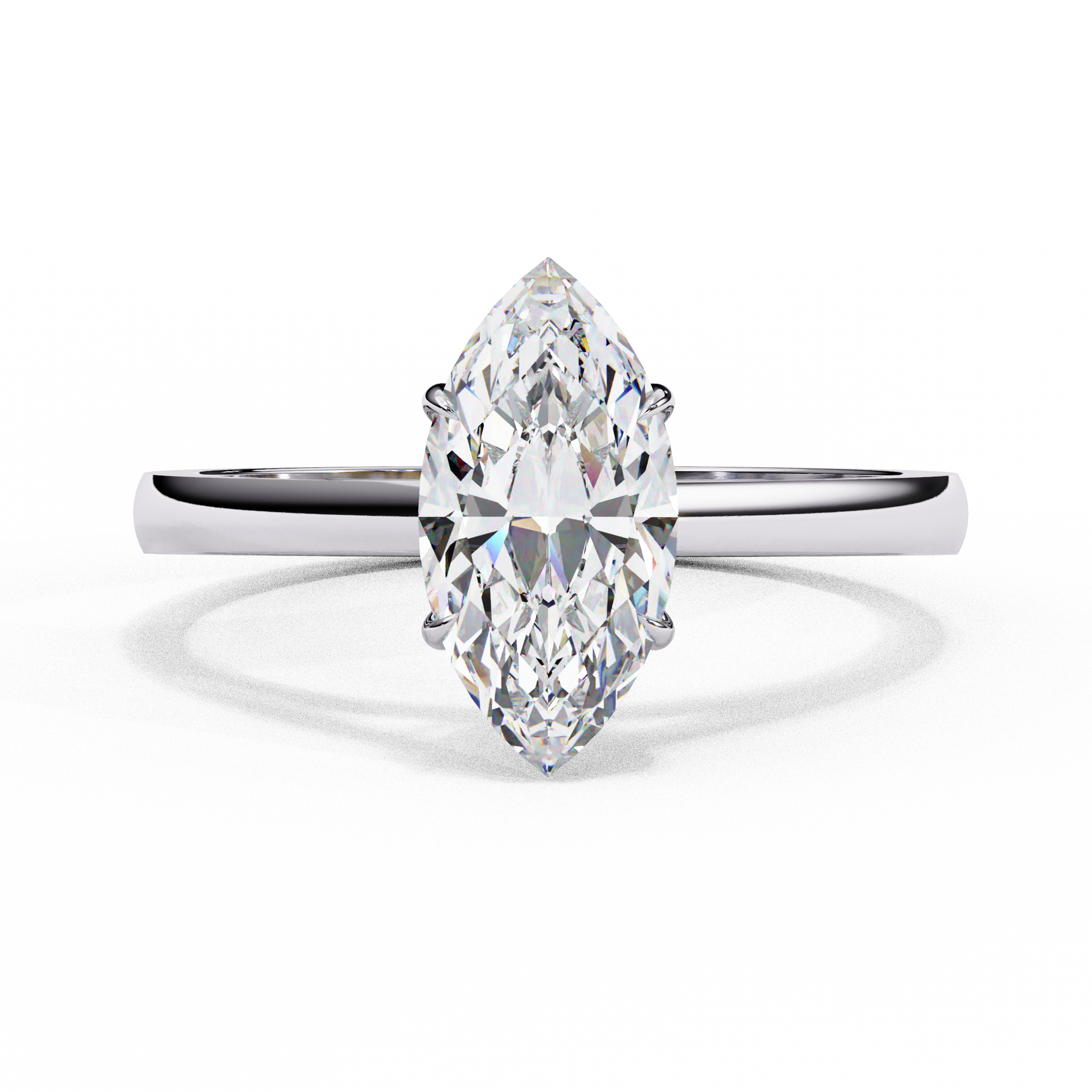 White Gold / Moissanite, White Gold / Lab Grown, 925 Silver / Moissanite, 925 Silver / Lab Grown