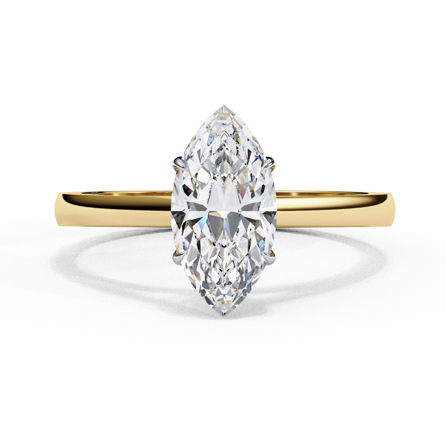 yellow gold / moissanite, yellow gold / lab grown