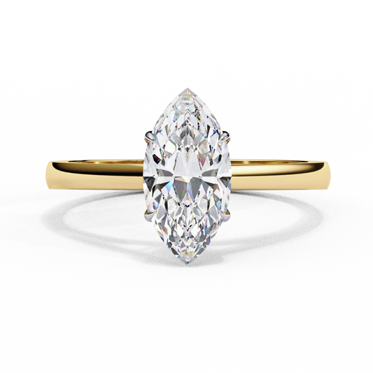 Yellow Gold / Moissanite, Yellow Gold / Lab Grown