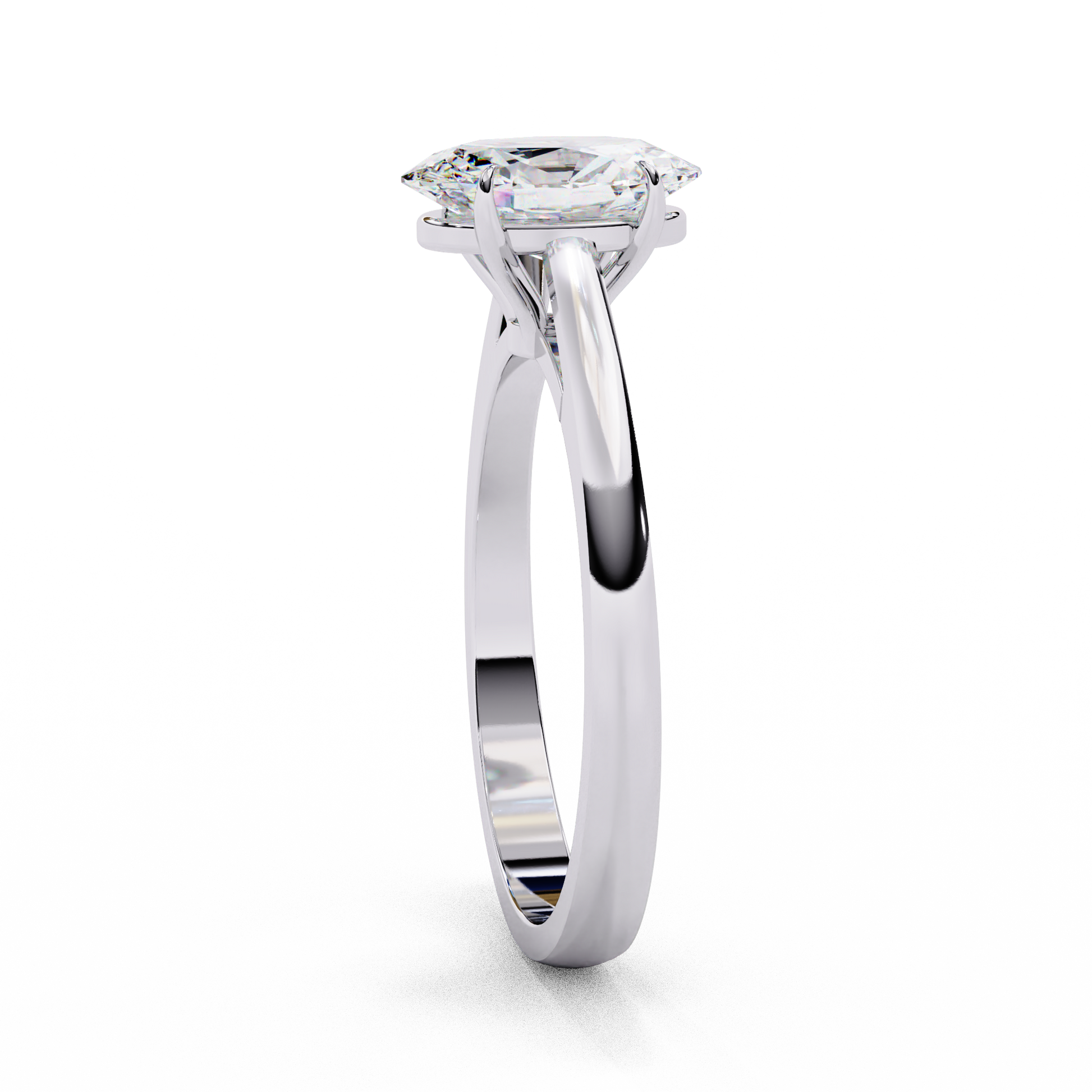 White Gold / Moissanite, White Gold / Lab Grown, 925 Silver / Moissanite, 925 Silver / Lab Grown