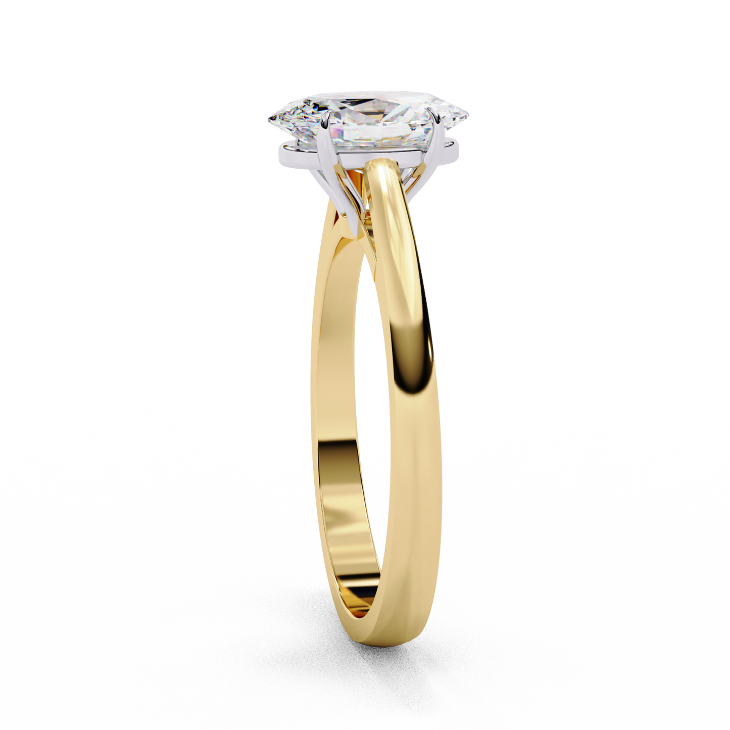 yellow gold / moissanite, yellow gold / lab grown