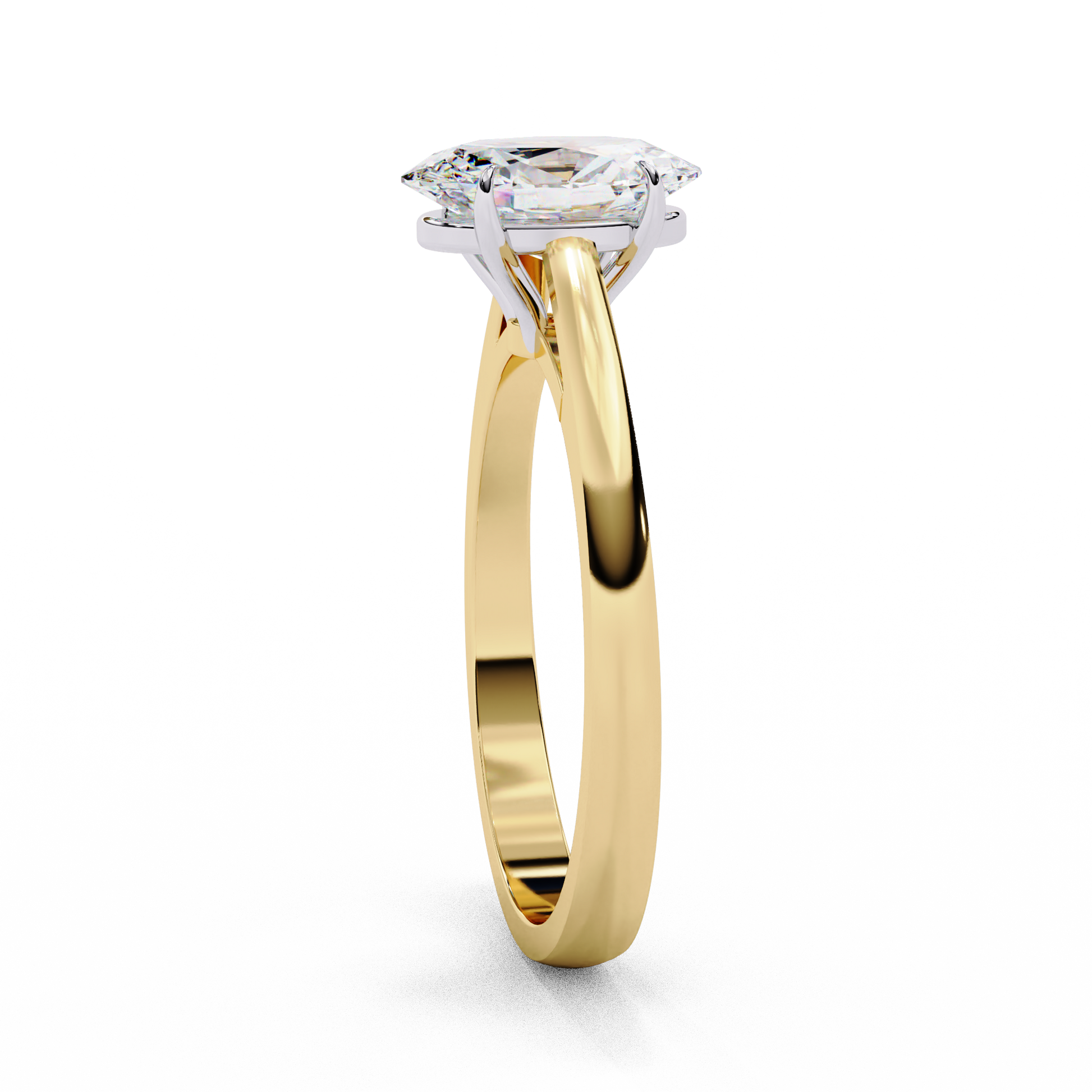 Yellow Gold / Moissanite, Yellow Gold / Lab Grown