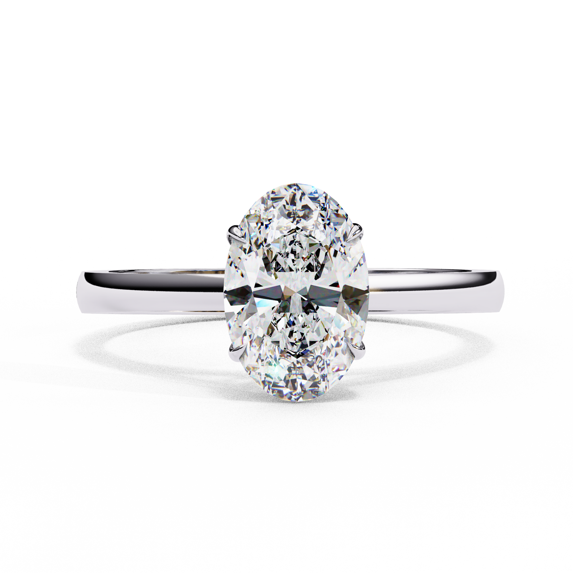 White Gold / Moissanite, White Gold / Lab Grown, 925 Silver / Moissanite, 925 Silver / Lab Grown