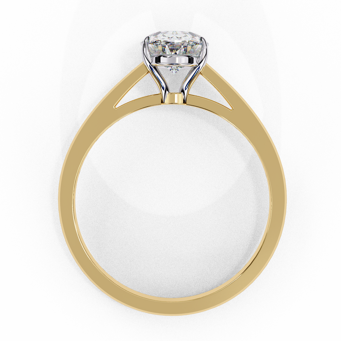 yellow gold / moissanite, yellow gold / lab grown