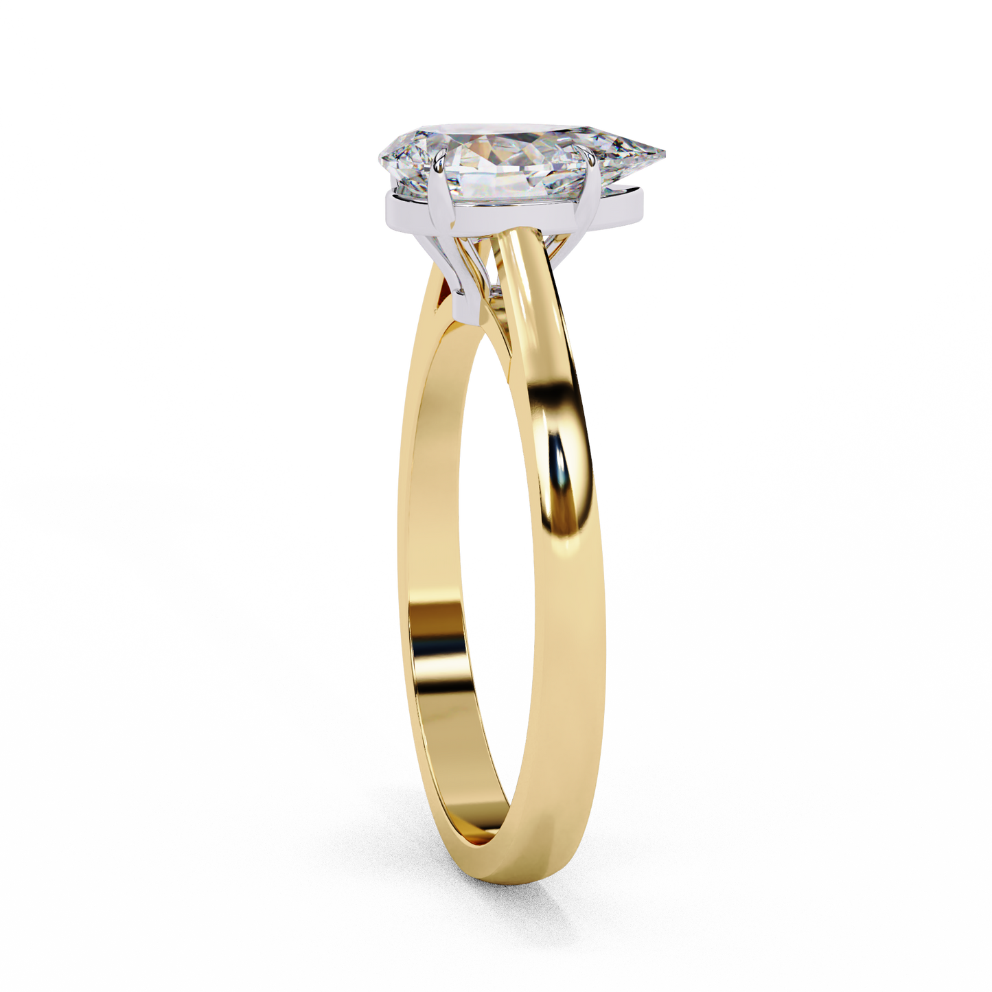 yellow gold / moissanite, yellow gold / lab grown