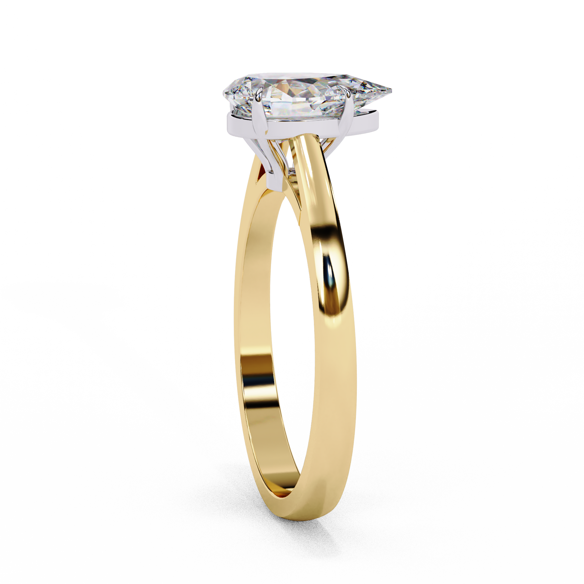 Yellow Gold / Moissanite, Yellow Gold / Lab Grown