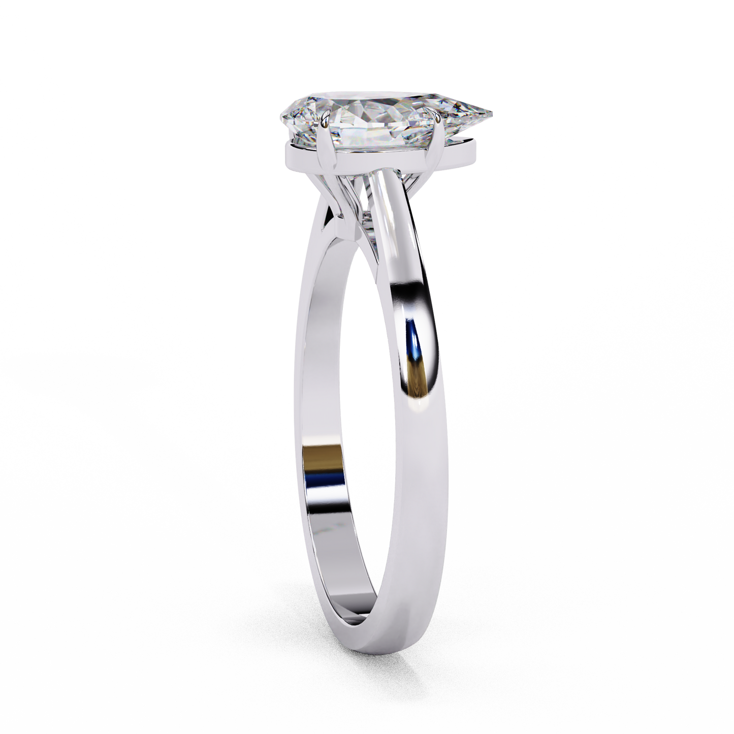 white gold / moissanite, white gold / lab grown, 925 silver / moissanite, 925 silver / lab grown