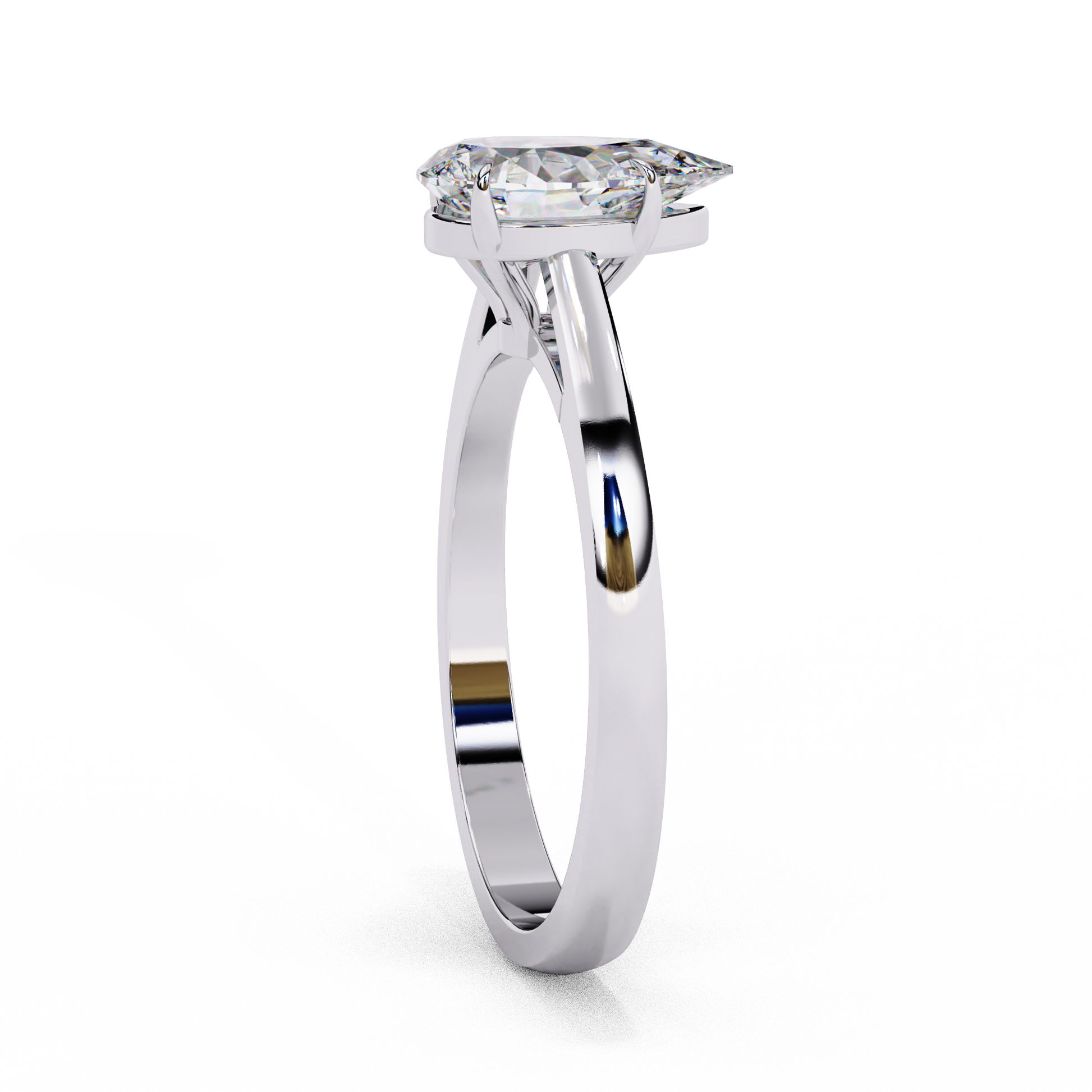 White Gold / Moissanite, White Gold / Lab Grown, 925 Silver / Moissanite, 925 Silver / Lab Grown