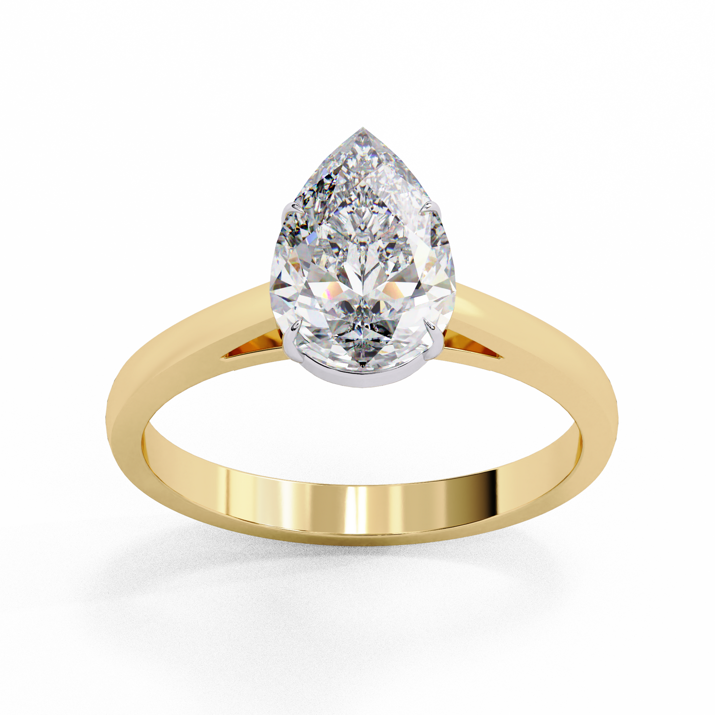 yellow gold / moissanite, yellow gold / lab grown