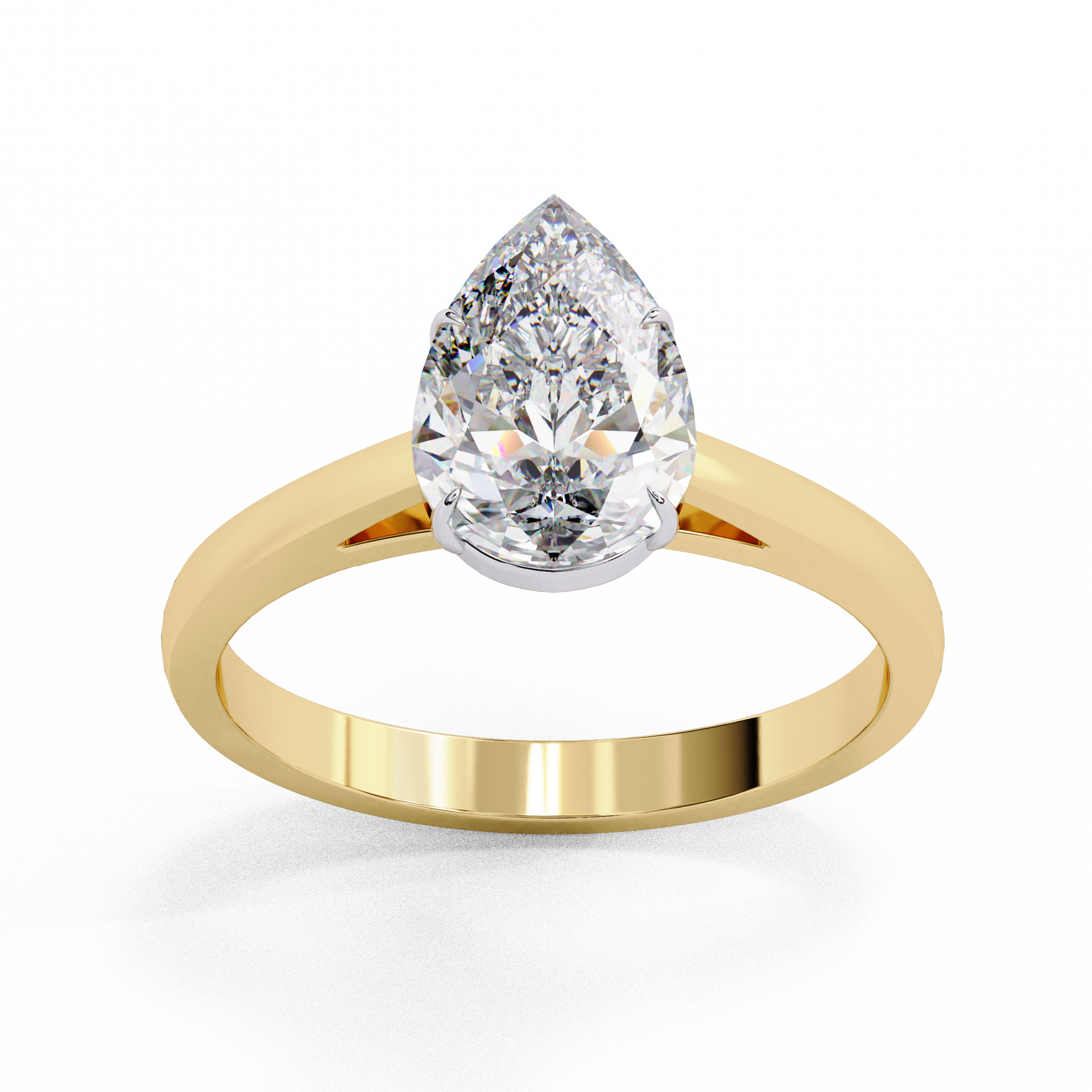 Yellow Gold / Moissanite, Yellow Gold / Lab Grown