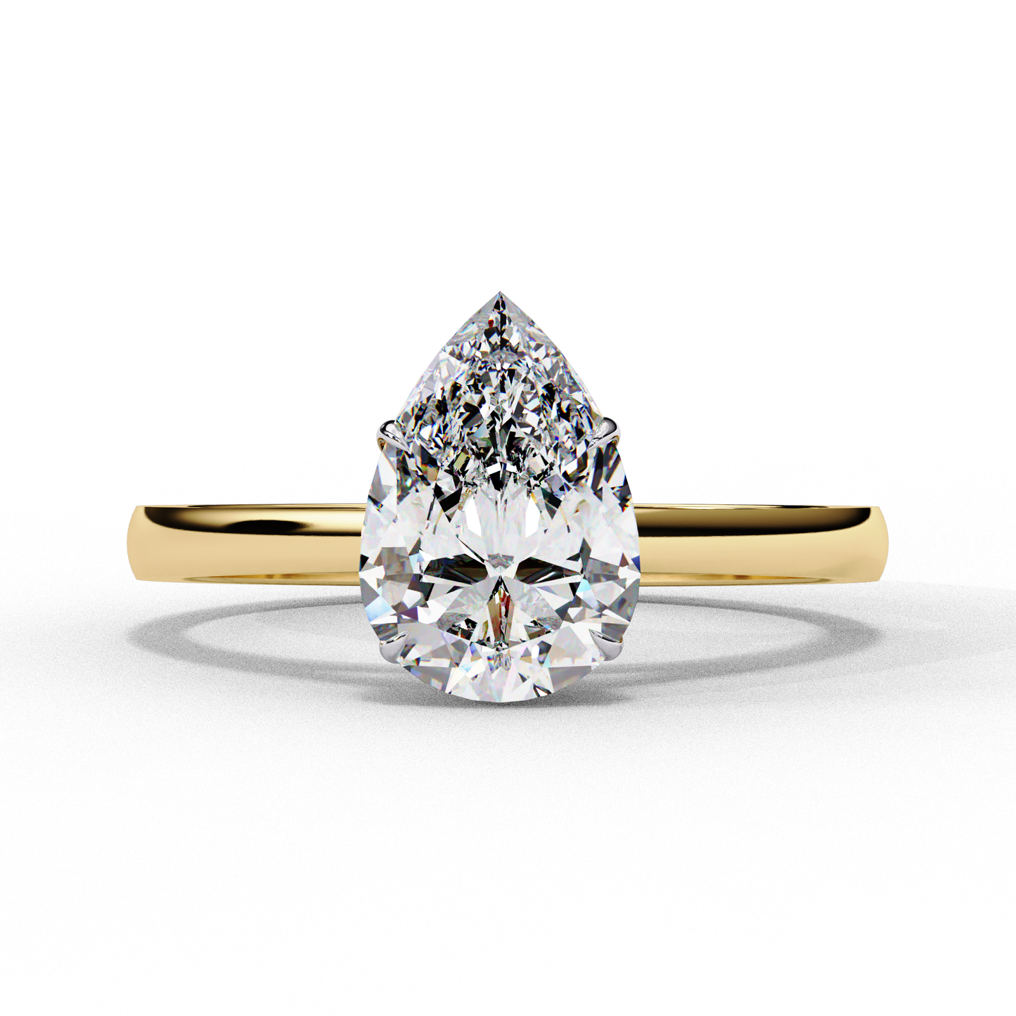 yellow gold / moissanite, yellow gold / lab grown