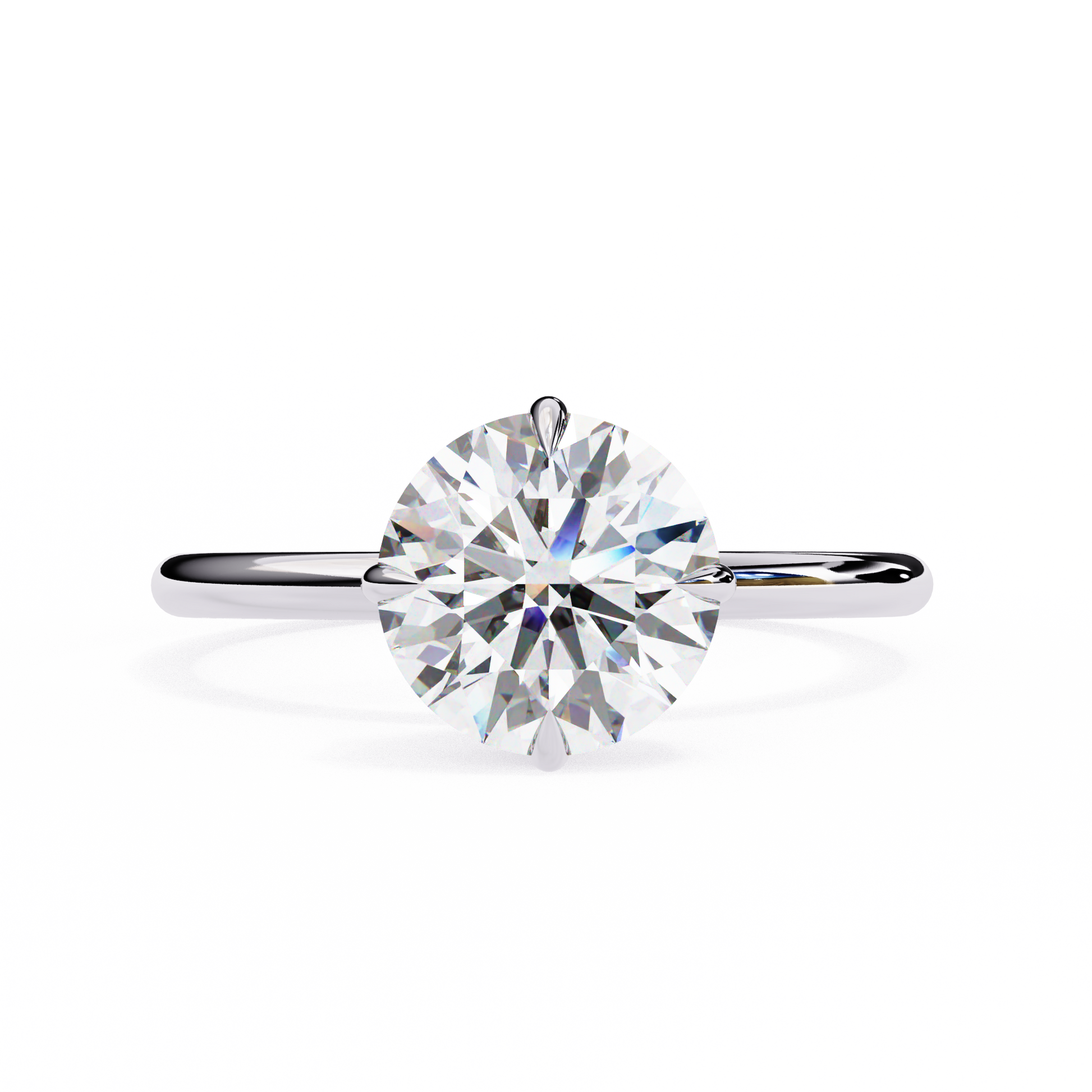 White Gold / Moissanite, White Gold / Lab Grown