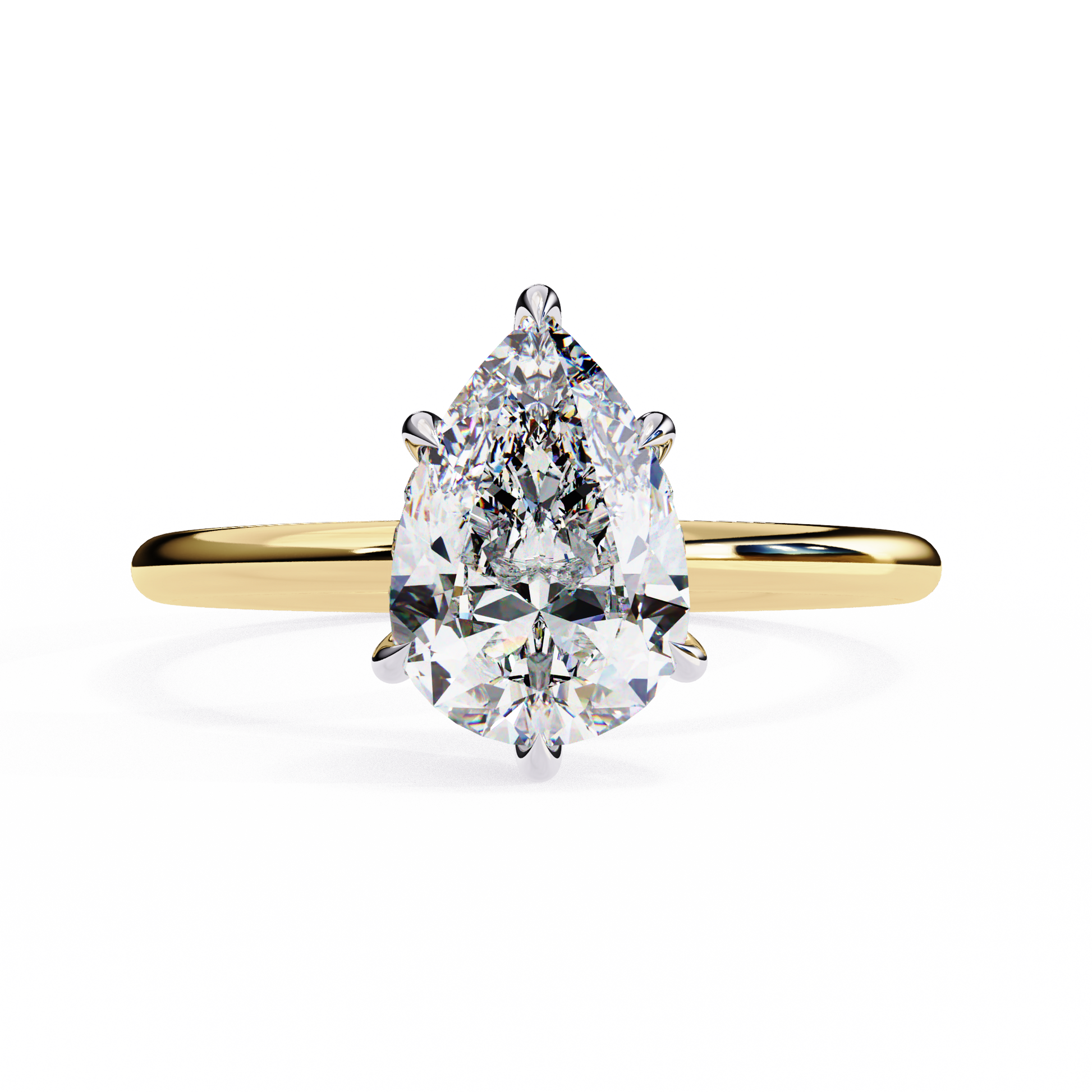 Yellow Gold / Moissanite, Yellow Gold / Lab Grown