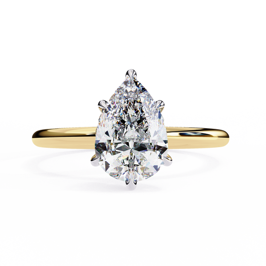 Yellow Gold / Moissanite, Yellow Gold / Lab Grown