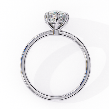White Gold / Moissanite, White Gold / Lab Grown
