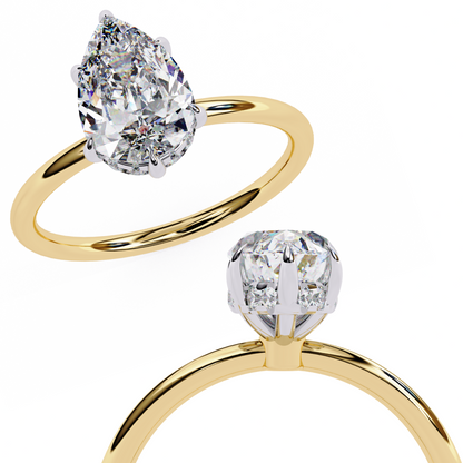 Yellow Gold / Moissanite, Yellow Gold / Lab Grown