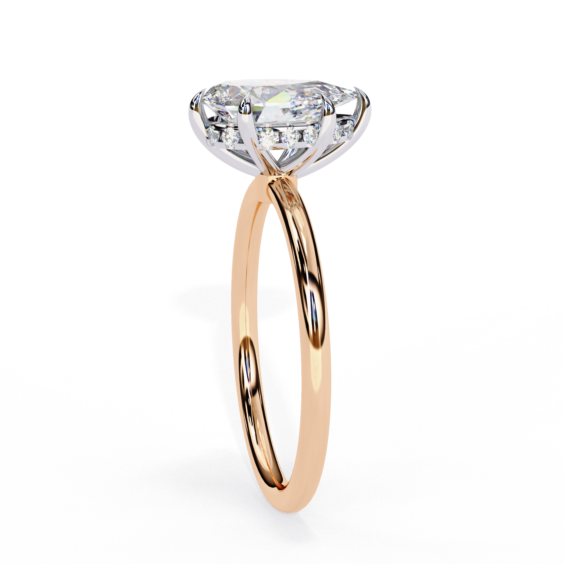 Rose Gold / Moissanite, Rose Gold / Lab Grown